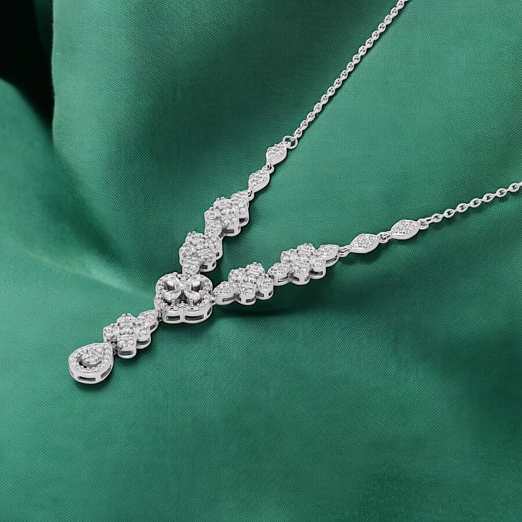 Zircon Cross & Abstract Necklace | SKU : 0020613020, 0003343067