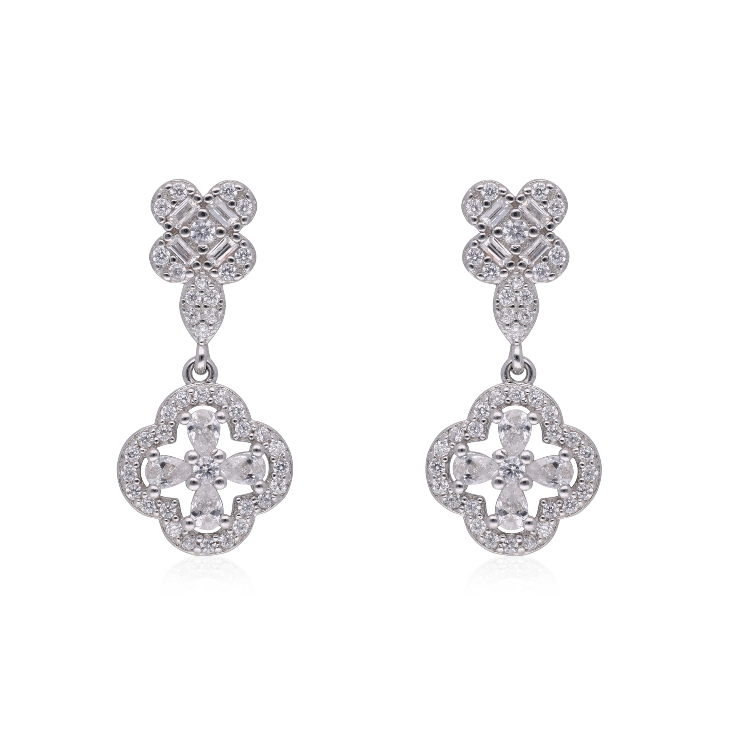 Halo Cross Zircon Drop Earrings | SKU : 0020613037, 0003343074