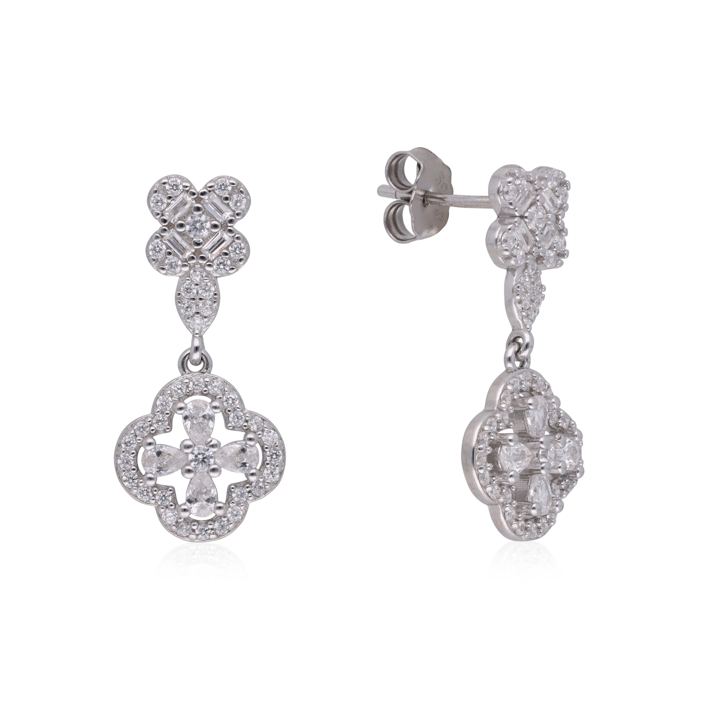 Halo Cross Zircon Drop Earrings | SKU : 0020613037, 0003343074