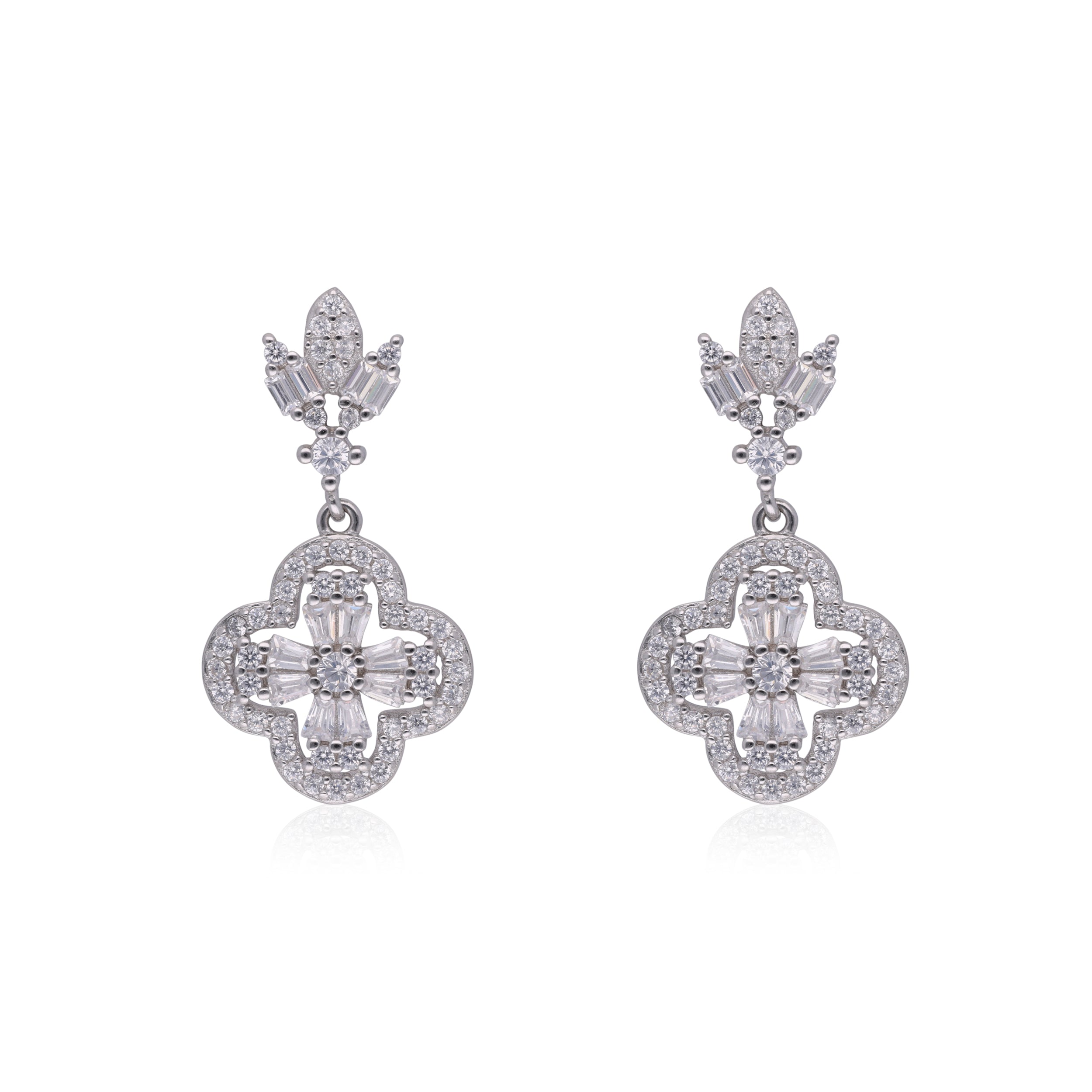 Floral Zircon Drop Earrings | SKU : 0020613051 , 0020612986, 0003343111