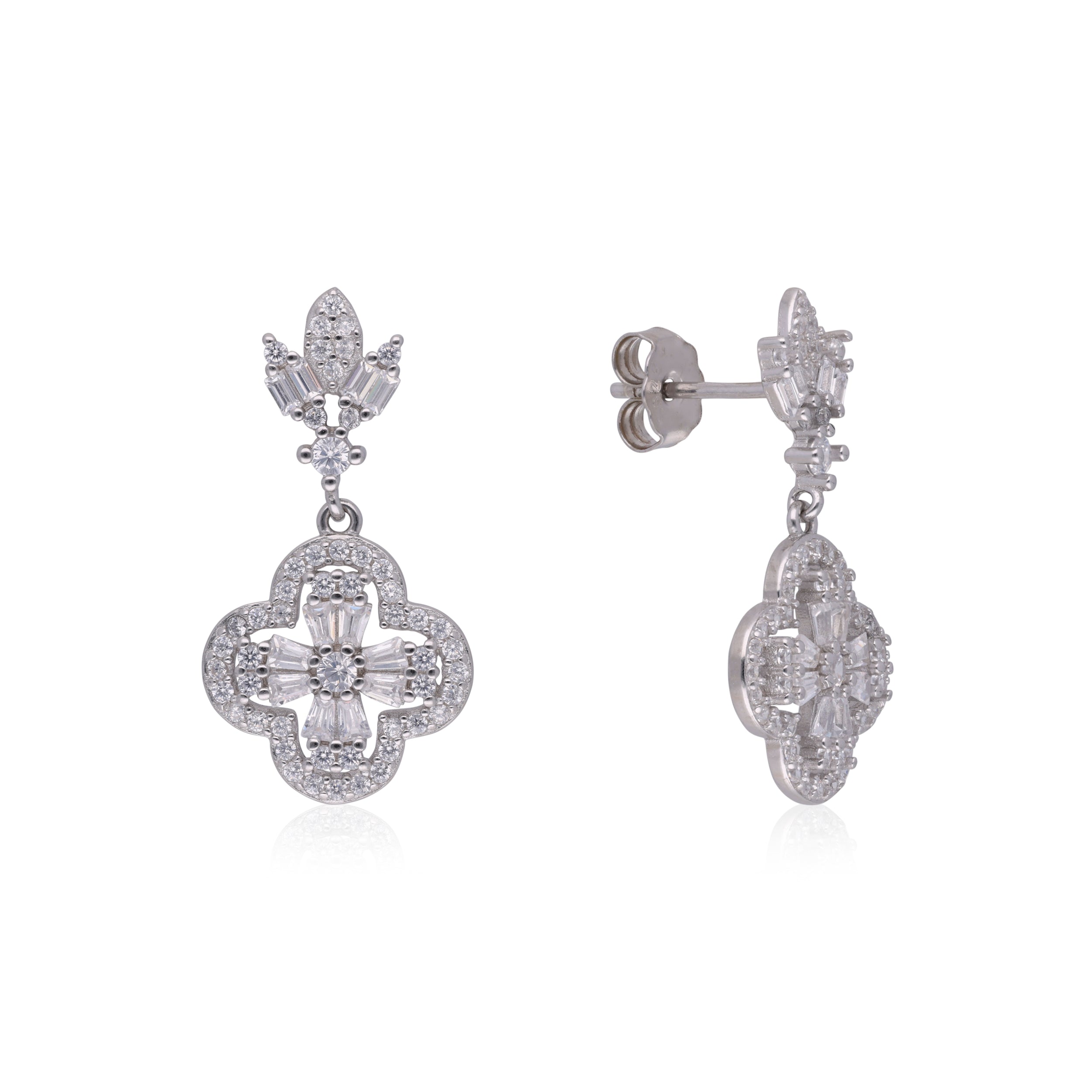 Floral Zircon Drop Earrings | SKU : 0020613051 , 0020612986, 0003343111