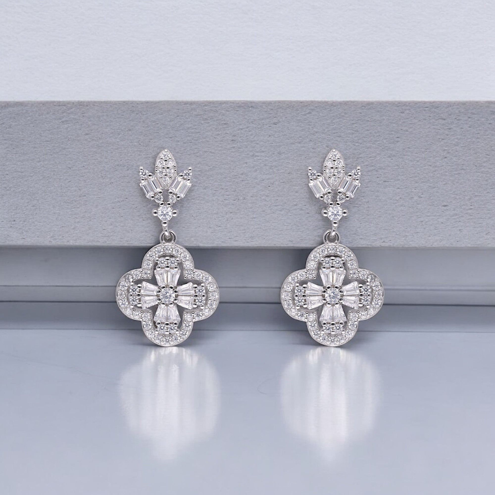 Floral Zircon Drop Earrings | SKU : 0020613051 , 0020612986, 0003343111