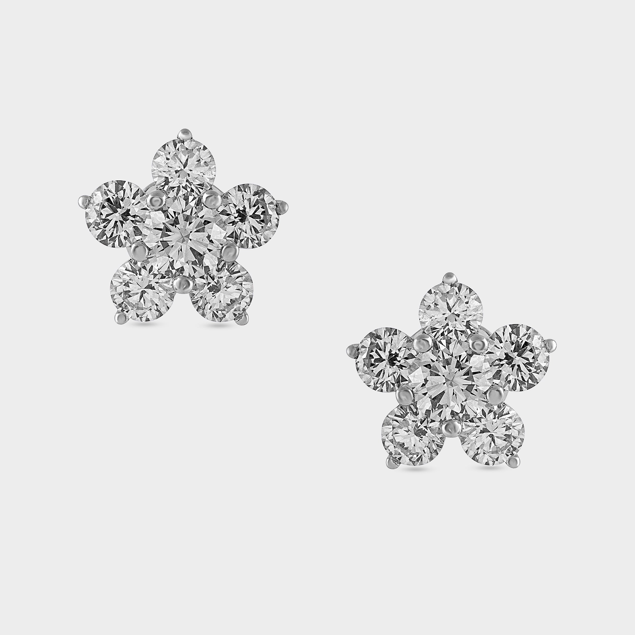 Nakshatra Solitaire 3.55 Carat Lab-Grown Diamond Pair White Gold Ear Studs | SKU : 0020622138