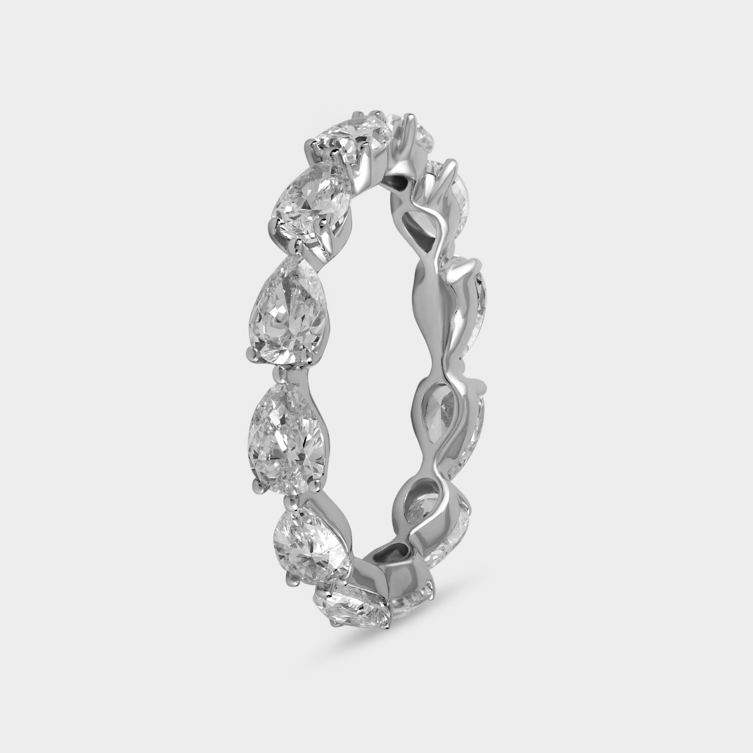 Pear-Shaped 2.68 Carat Lab-Grown Diamond Eternity Band in 18kt White Gold | SKU : 0020623456