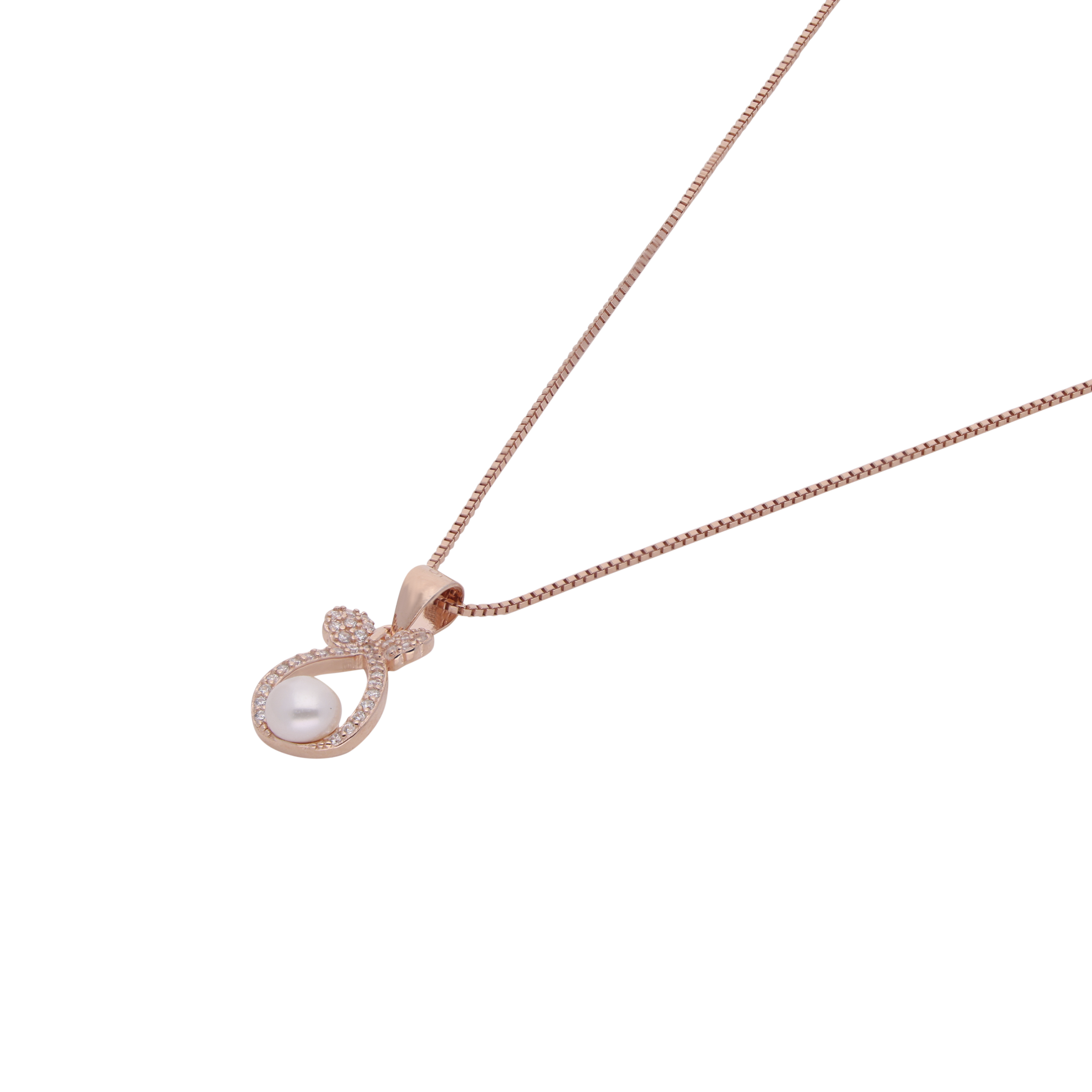 Silver Bow and Pearl Pendant Necklace | SKU : 0020624019, 0020624453, 0003348079, 0003348093