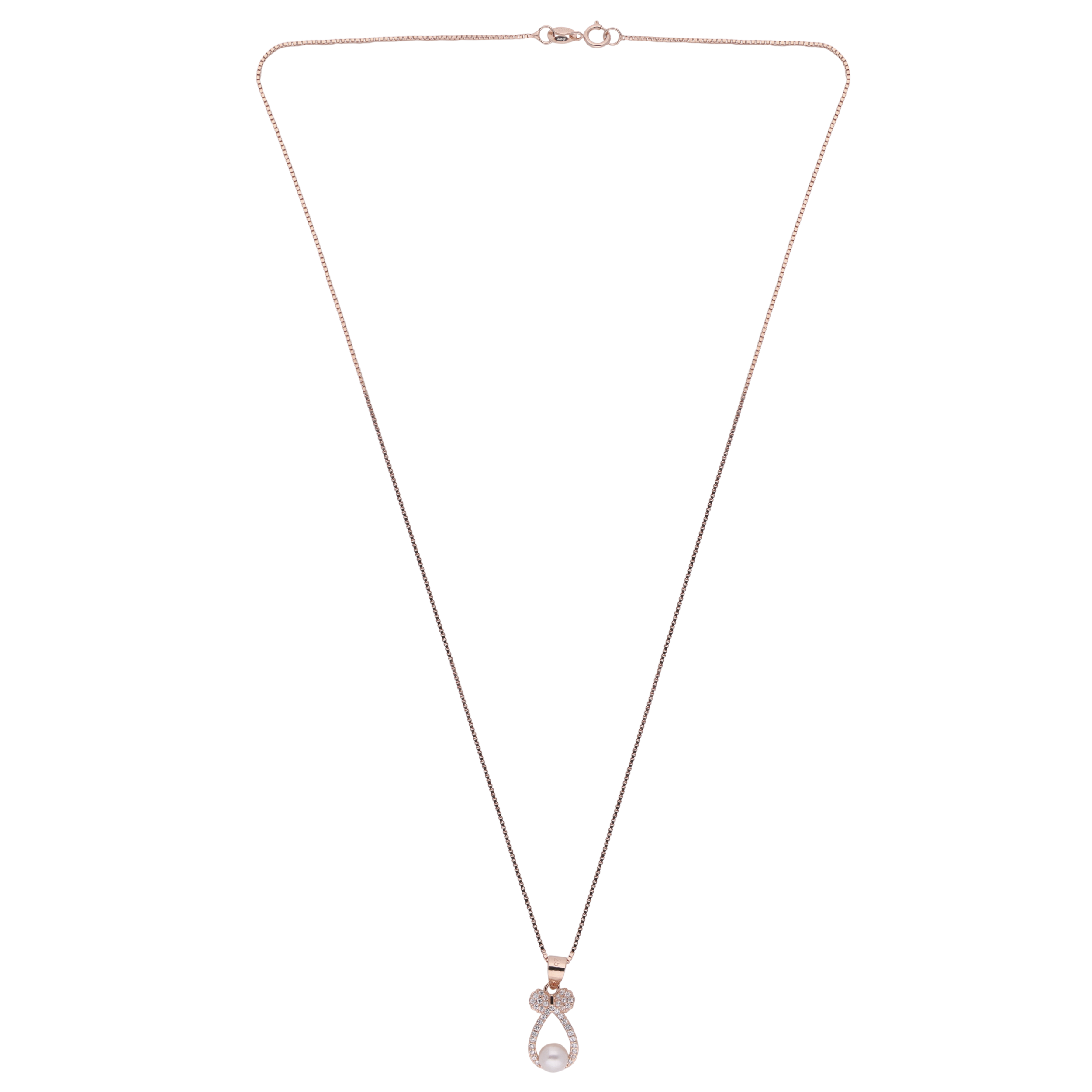 Silver Bow and Pearl Pendant Necklace | SKU : 0020624019, 0020624453, 0003348079, 0003348093