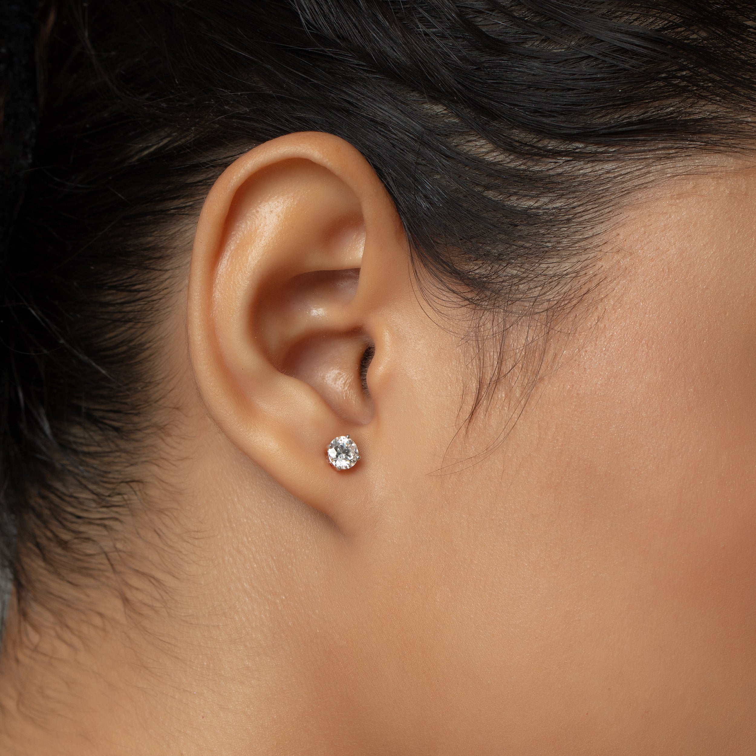 Round Brilliant 1.05 Carat Solitaire Lab-Grown Diamond Pair Ear Studs | SKU : 0020630133