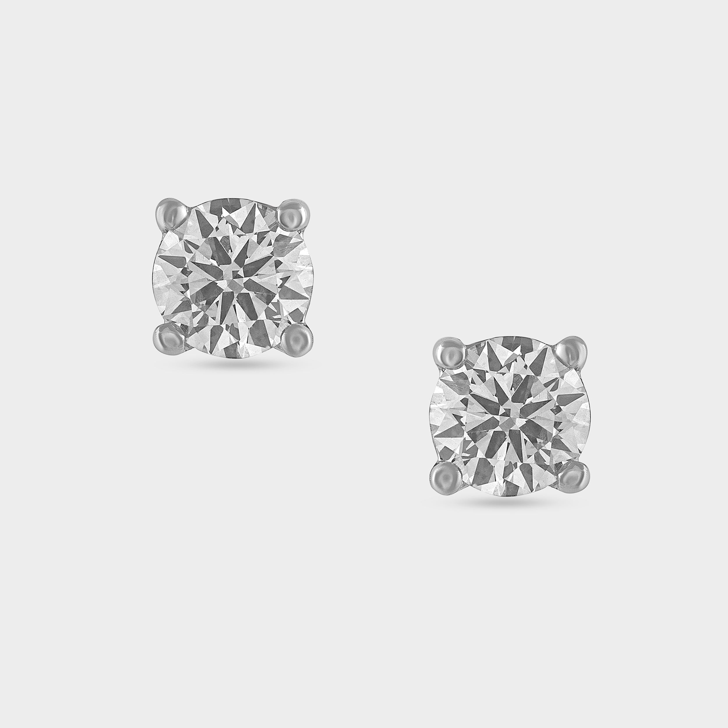 Round Brilliant 1.05 Carat Solitaire Lab-Grown Diamond Pair Ear Studs | SKU : 0020630133