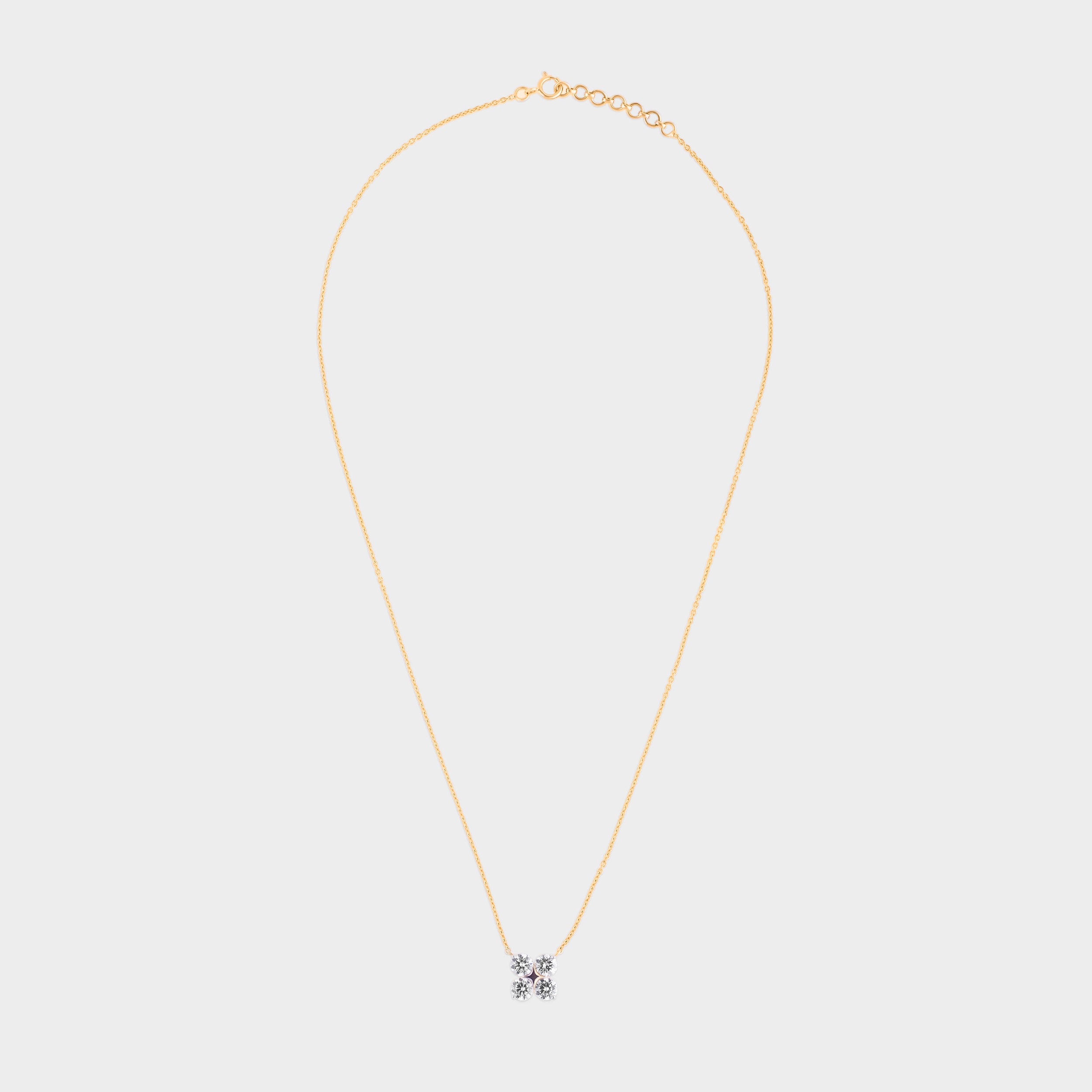 Round Brilliant 1.28 Carat Contemporary Lab-Grown Solitaire Diamond Chain Pendant in 18K Gold | SKU : 0020636173