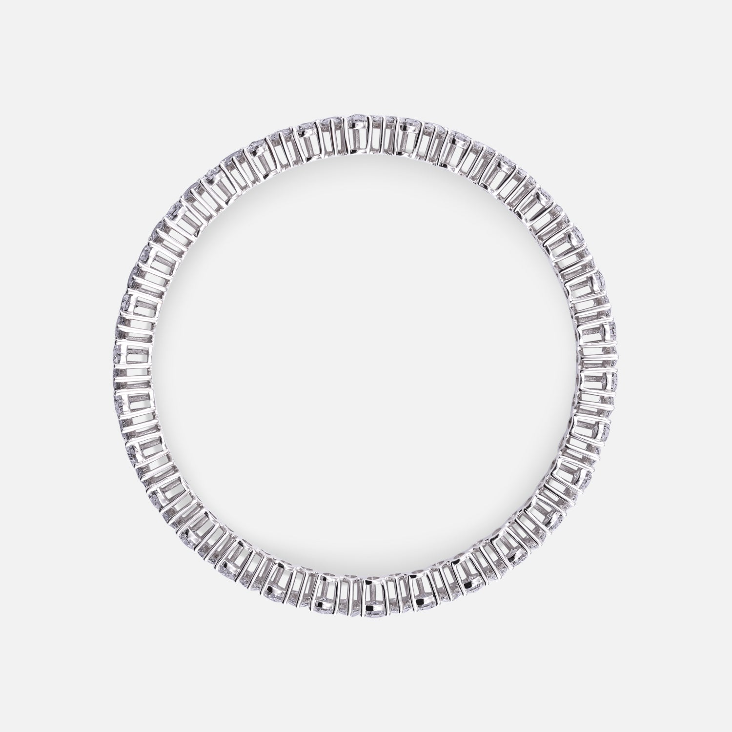 Pear Shaped 16.28 Carat Lab Grown Solitaire Diamond White Gold Bangle | SKU : 0020650872