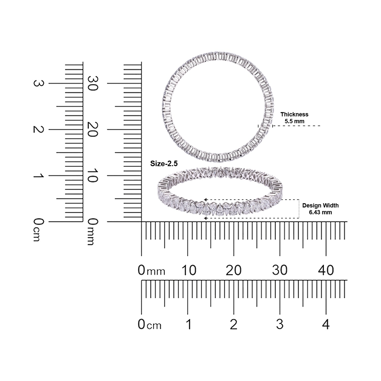 Pear Shaped 16.28 Carat Lab Grown Solitaire Diamond White Gold Bangle | SKU : 0020650872