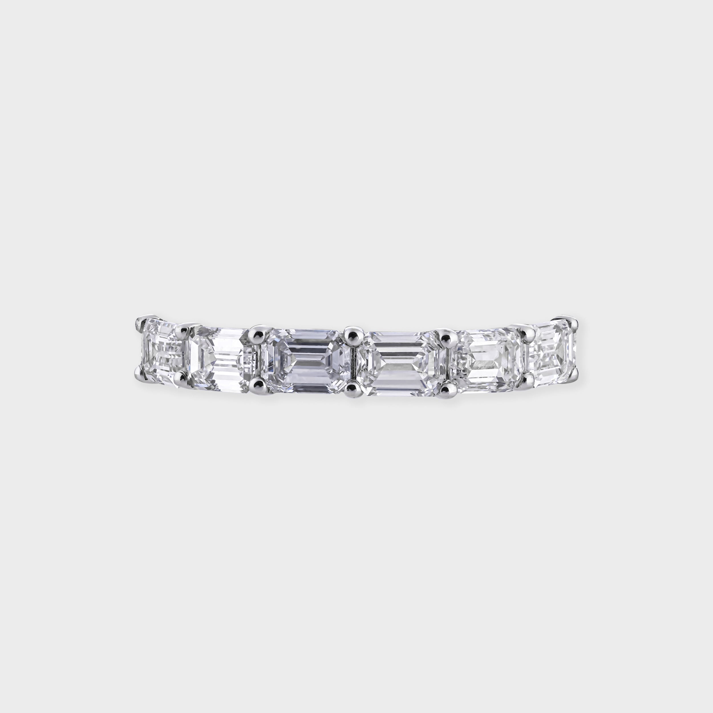 Emerald Cut 3.90 Carat Lab Grown Solitaire Diamond Yellow Gold Band Ring | SKU : 0020651145