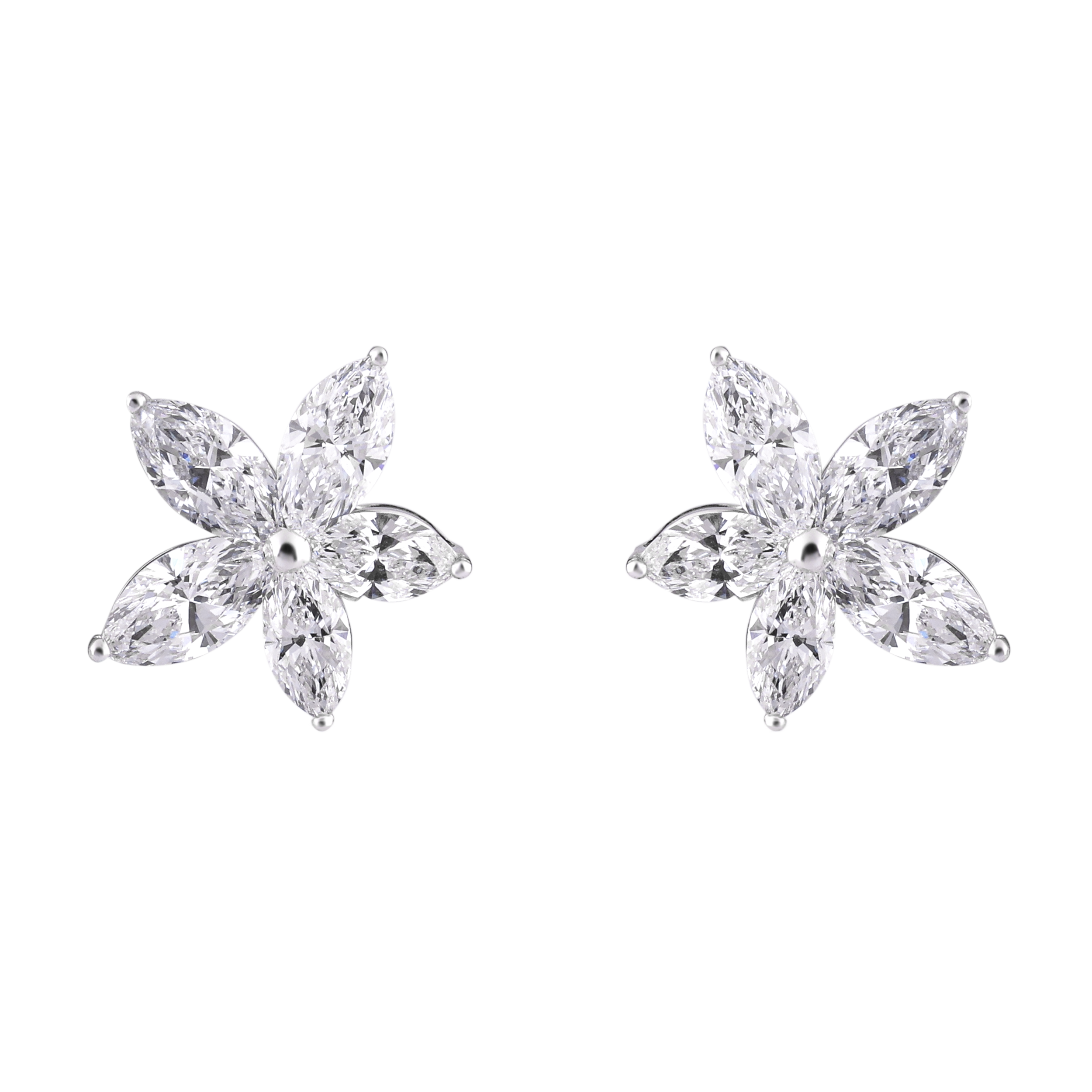 Marquise Cut 3.210 Carat Pair Lab-Grown Earstuds in 18K White Gold | SKU: 0020651688