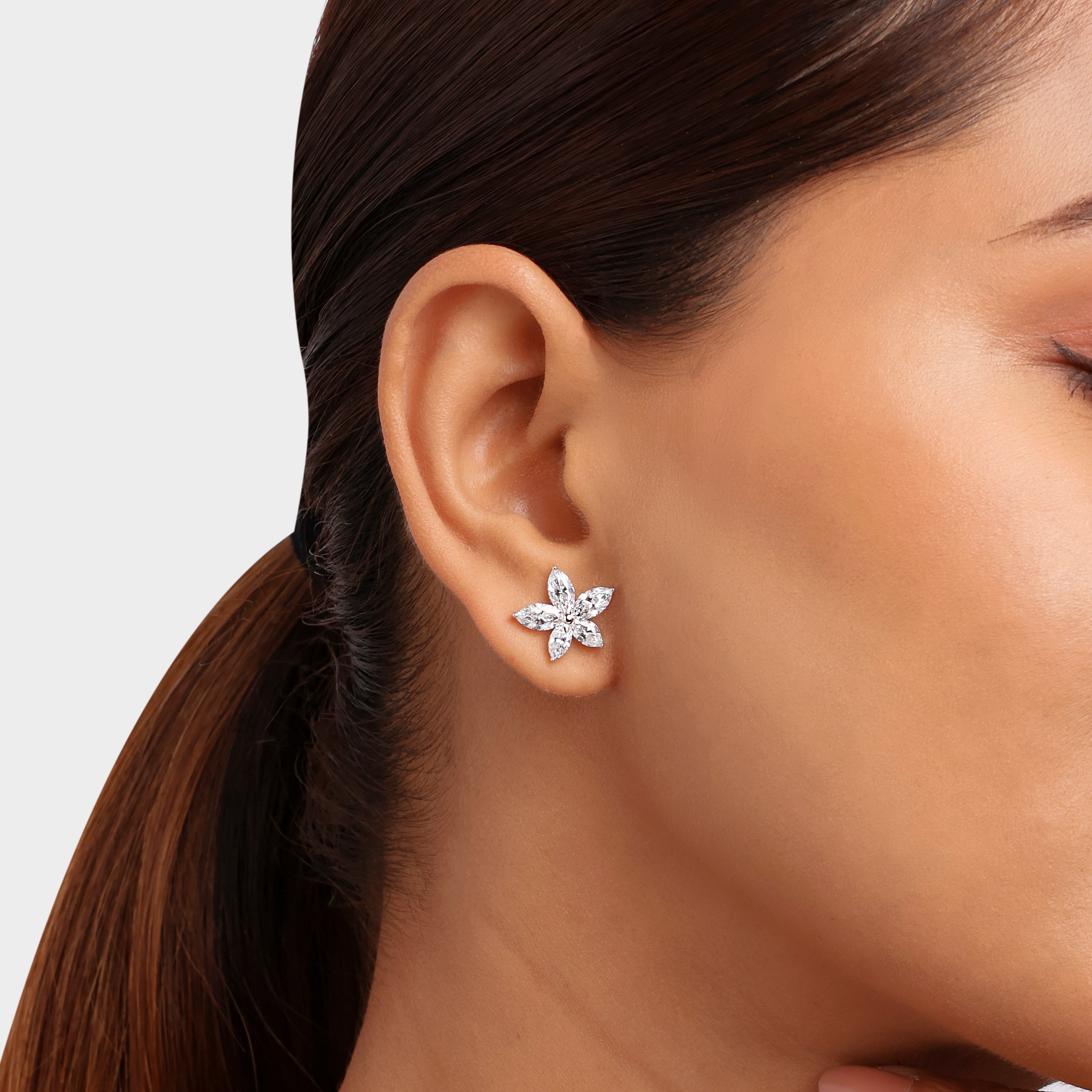 Marquise Cut 3.210 Carat Pair Lab-Grown Earstuds in 18K White Gold | SKU: 0020651688