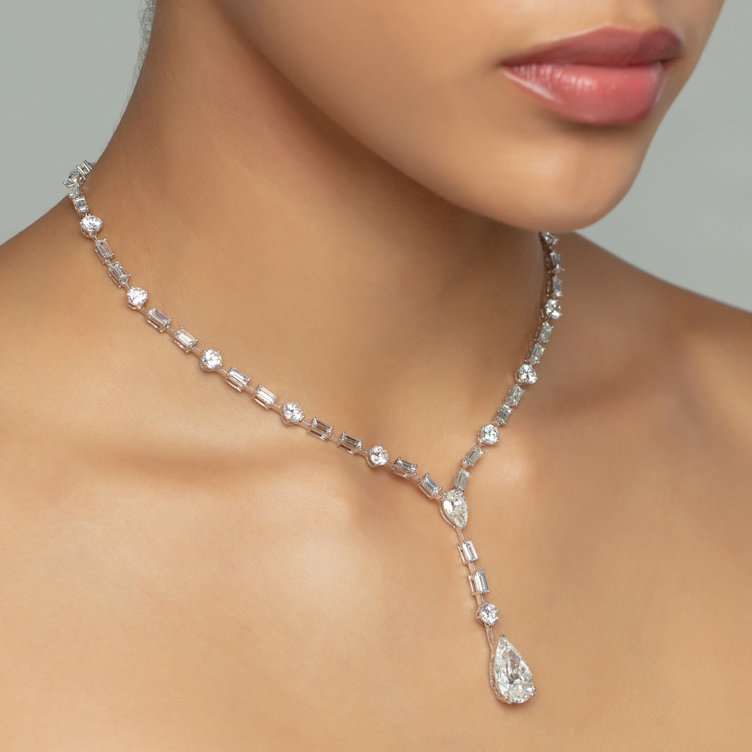 Various Cut 26.07 Carat Solitaire Diamond Chain Necklace | SKU : 0020665791