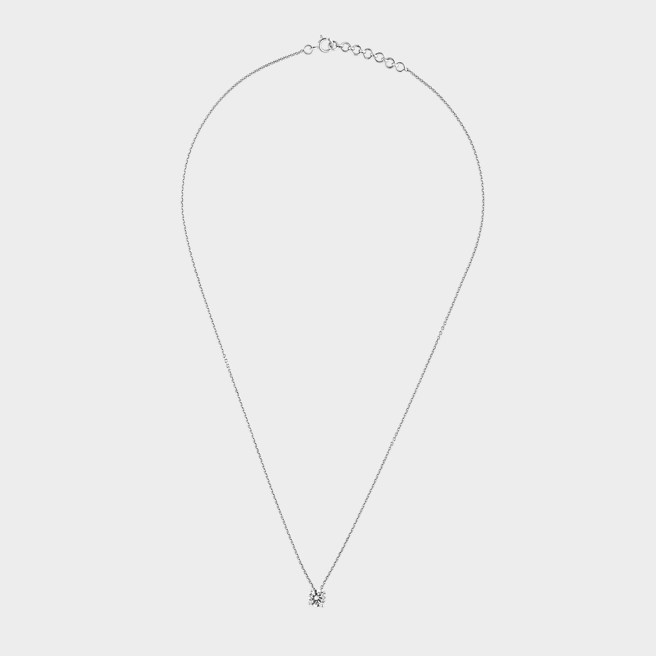 Timeless Round Brilliant 0.52 Carat Lab-Grown Solitaire Diamond Chain Pendant in 18K Gold | SKU : 0020683870