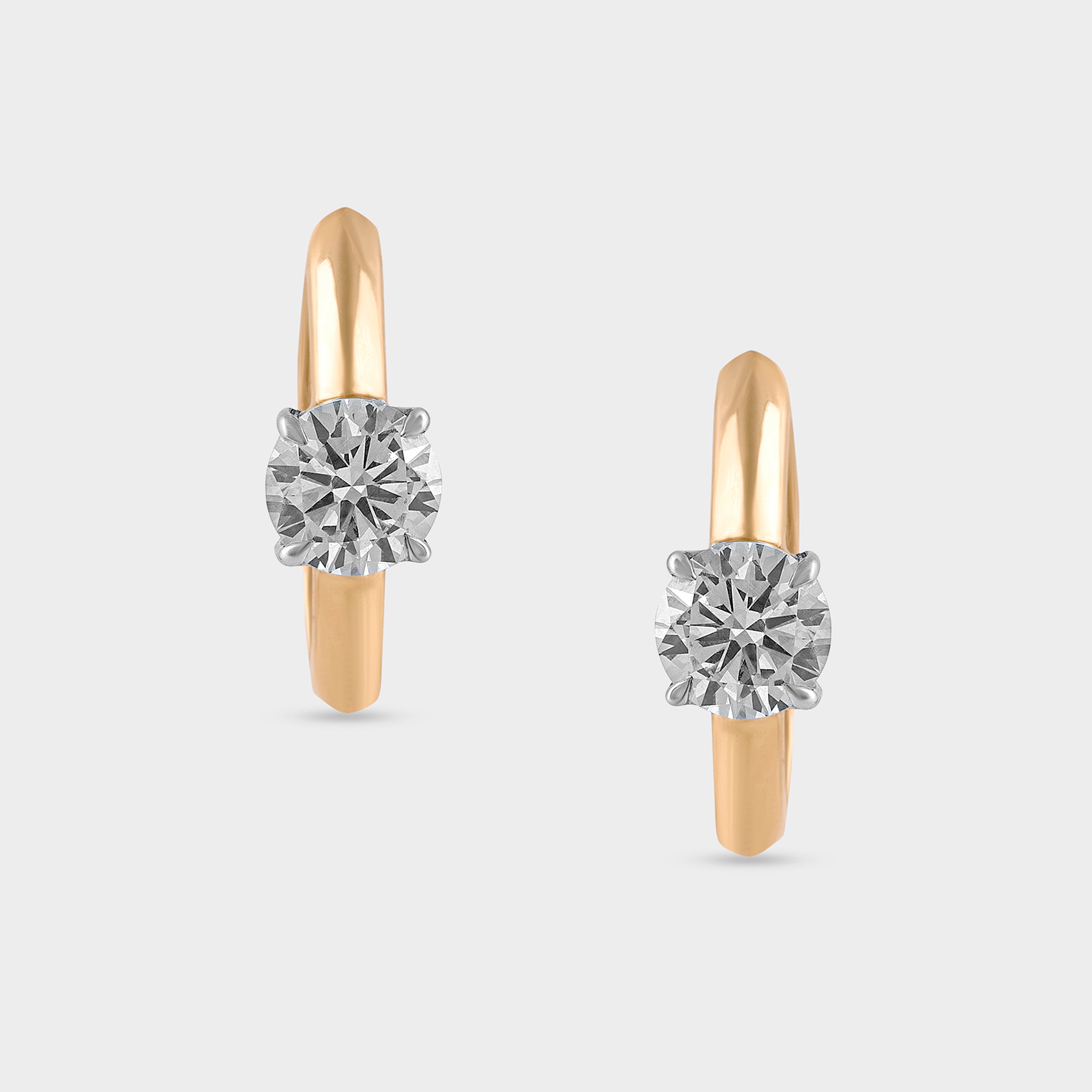 Round Brilliant 0.80 Carat Solitaire Pair Lab-Grown Diamond Ear Hoops | SKU : 0020684655