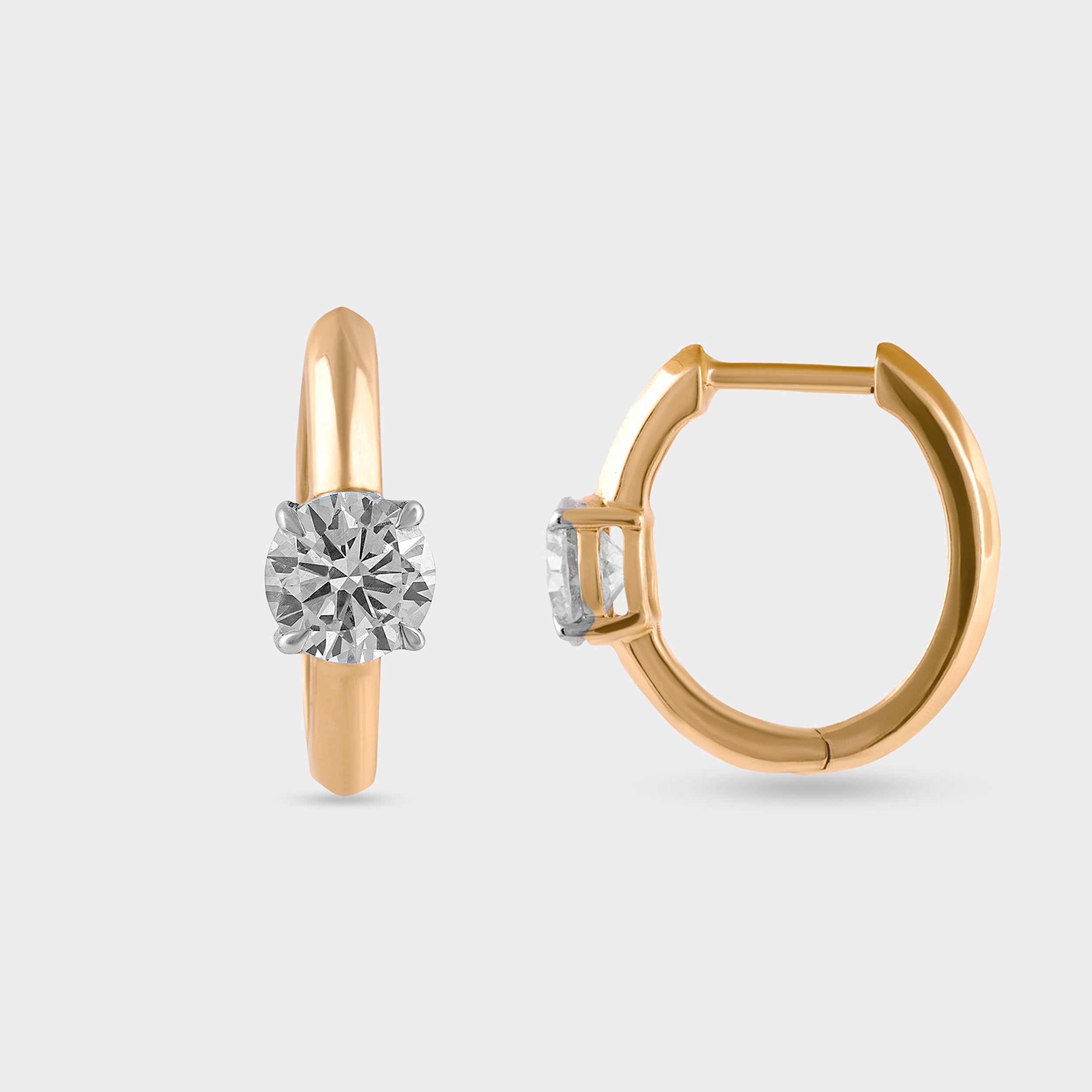 Round Brilliant 0.80 Carat Solitaire Pair Lab-Grown Diamond Ear Hoops | SKU : 0020684655