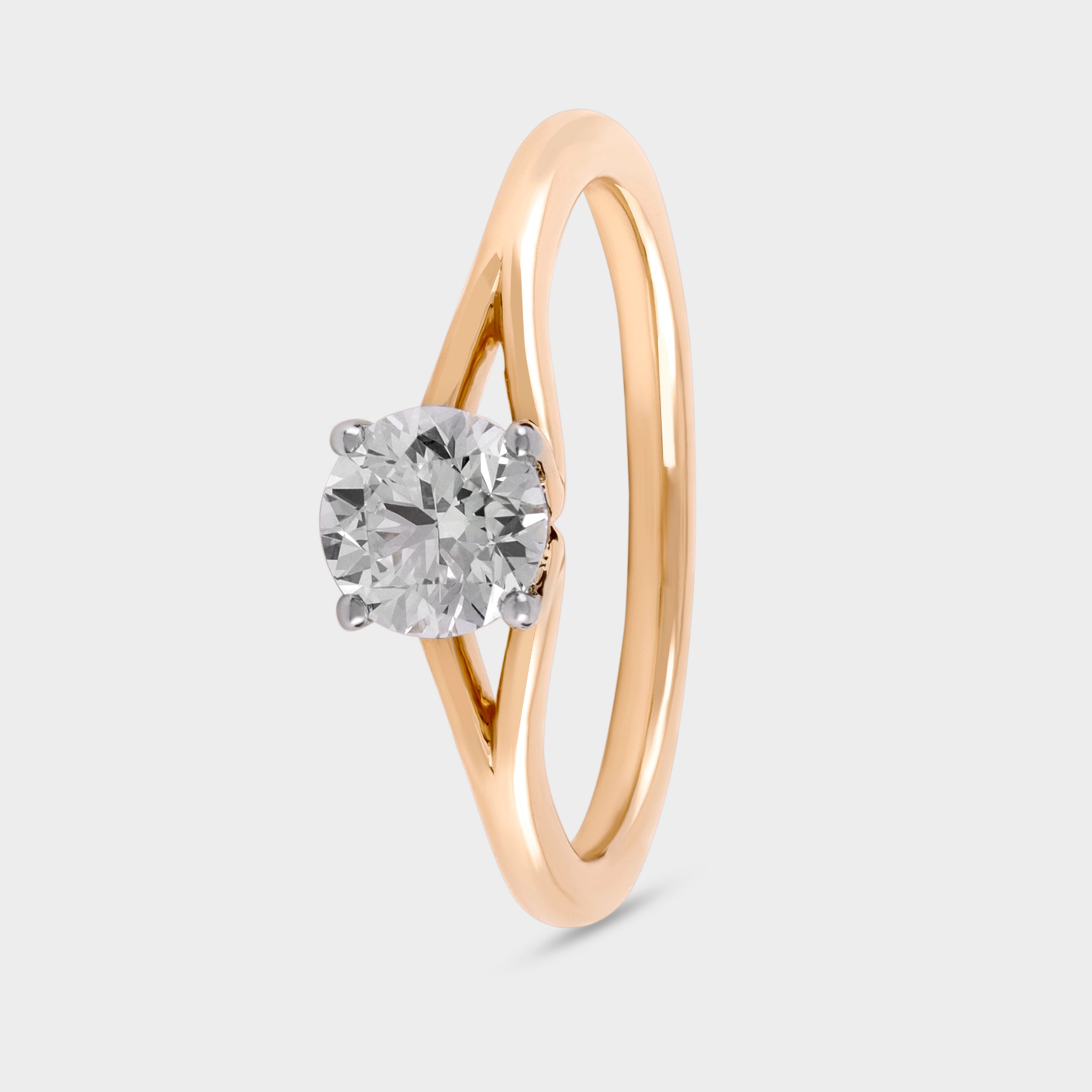 Round Brilliant 0.71 Carat Solitaire Lab-Grown Diamond Ring in 18KT Yellow Gold | SKU : 0020697242