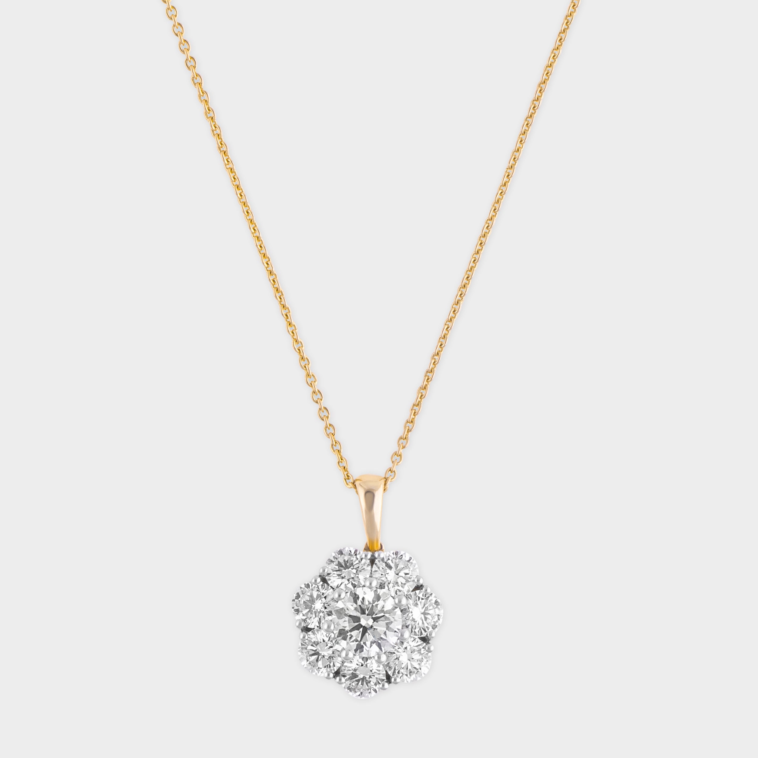 Round Brilliant 2.88 Carat Beautiful Nakshatra Design Lab-Grown Solitaire Diamond Chain Pendant | SKU : 0020697402