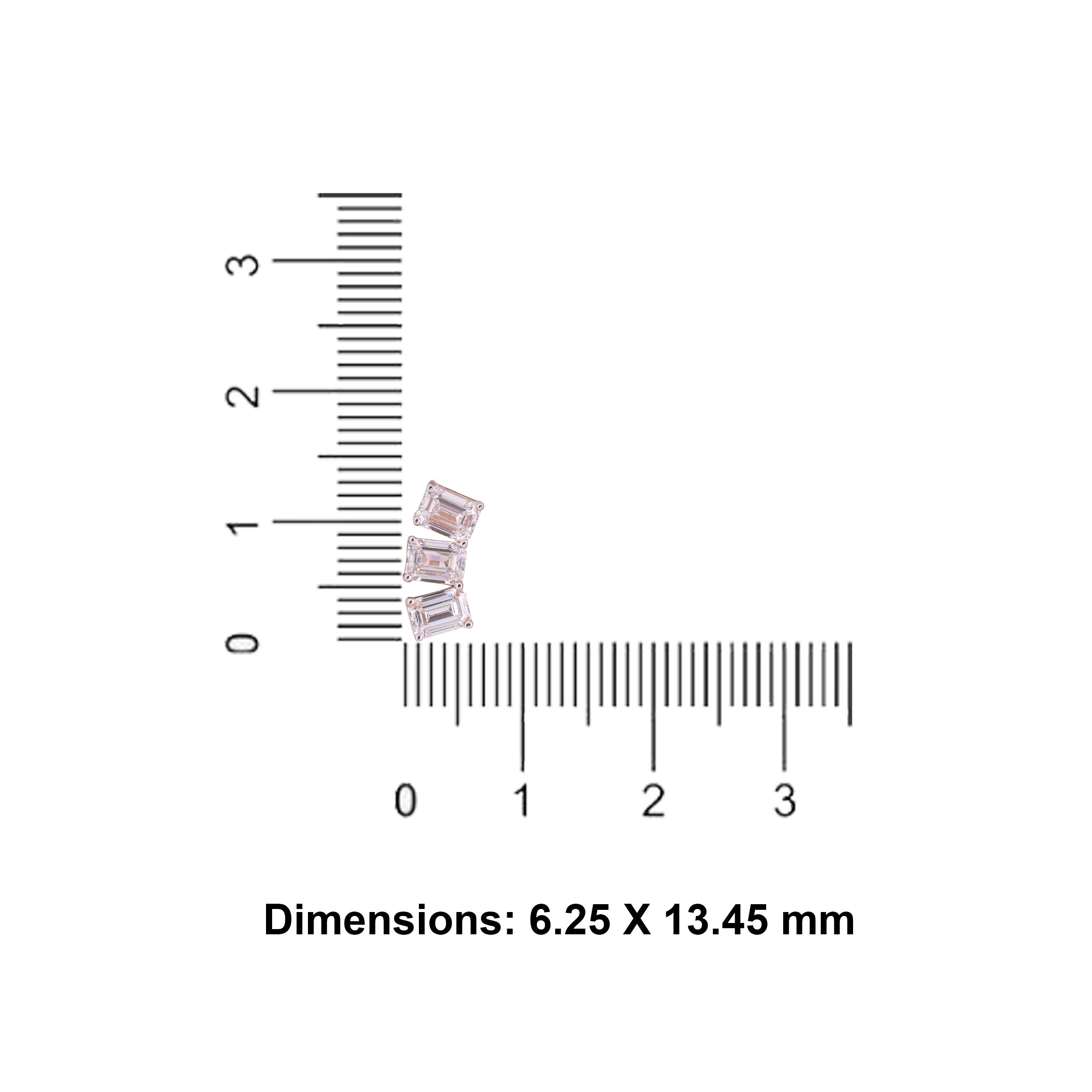 18Kt Rose Gold Emerald-Cut Lab-Grown Diamond Earstuds | SKU : 0020718473