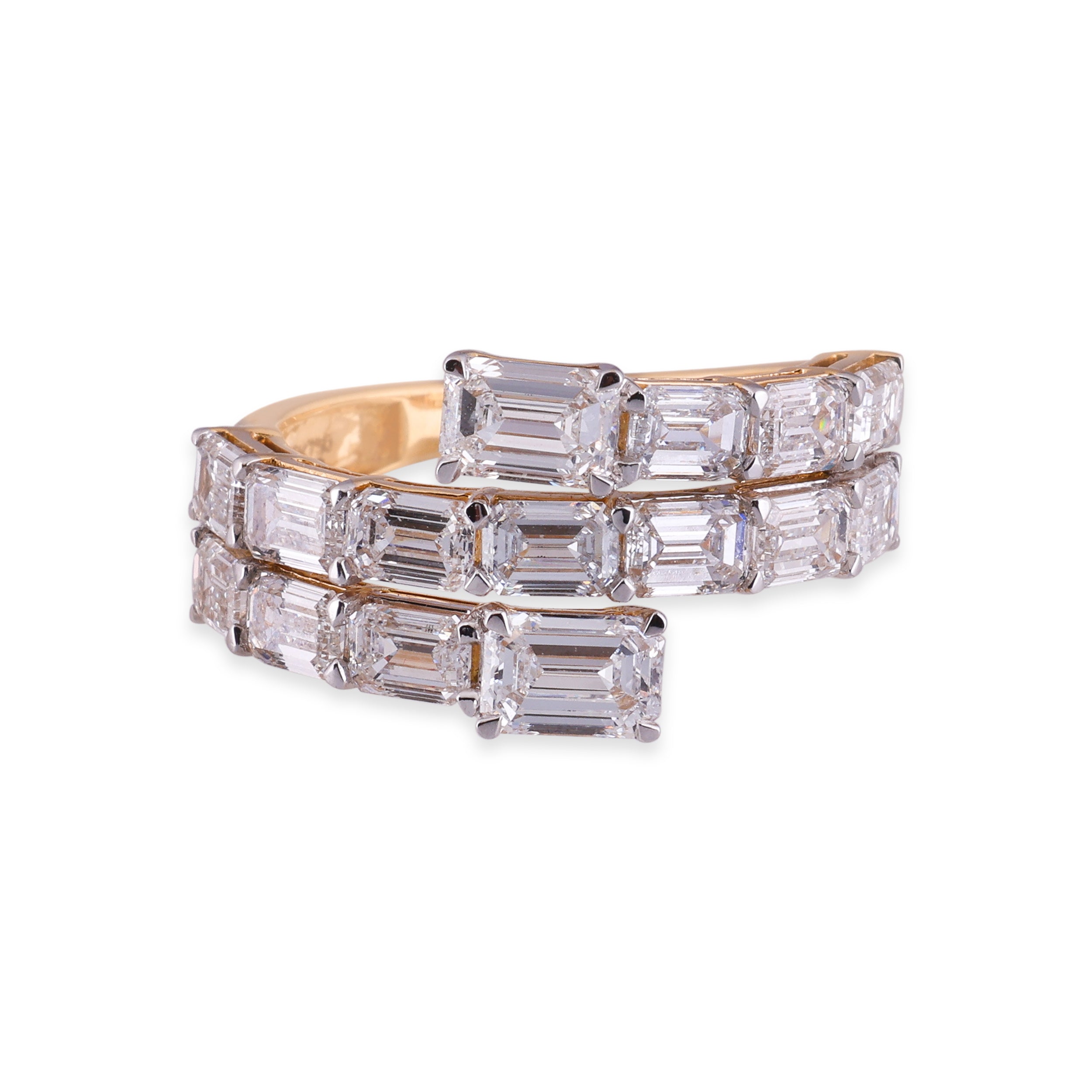 Emerald-Cut 4.14 Carat Lab-Grown Wrap Diamond Ring | SKU : 0020719180