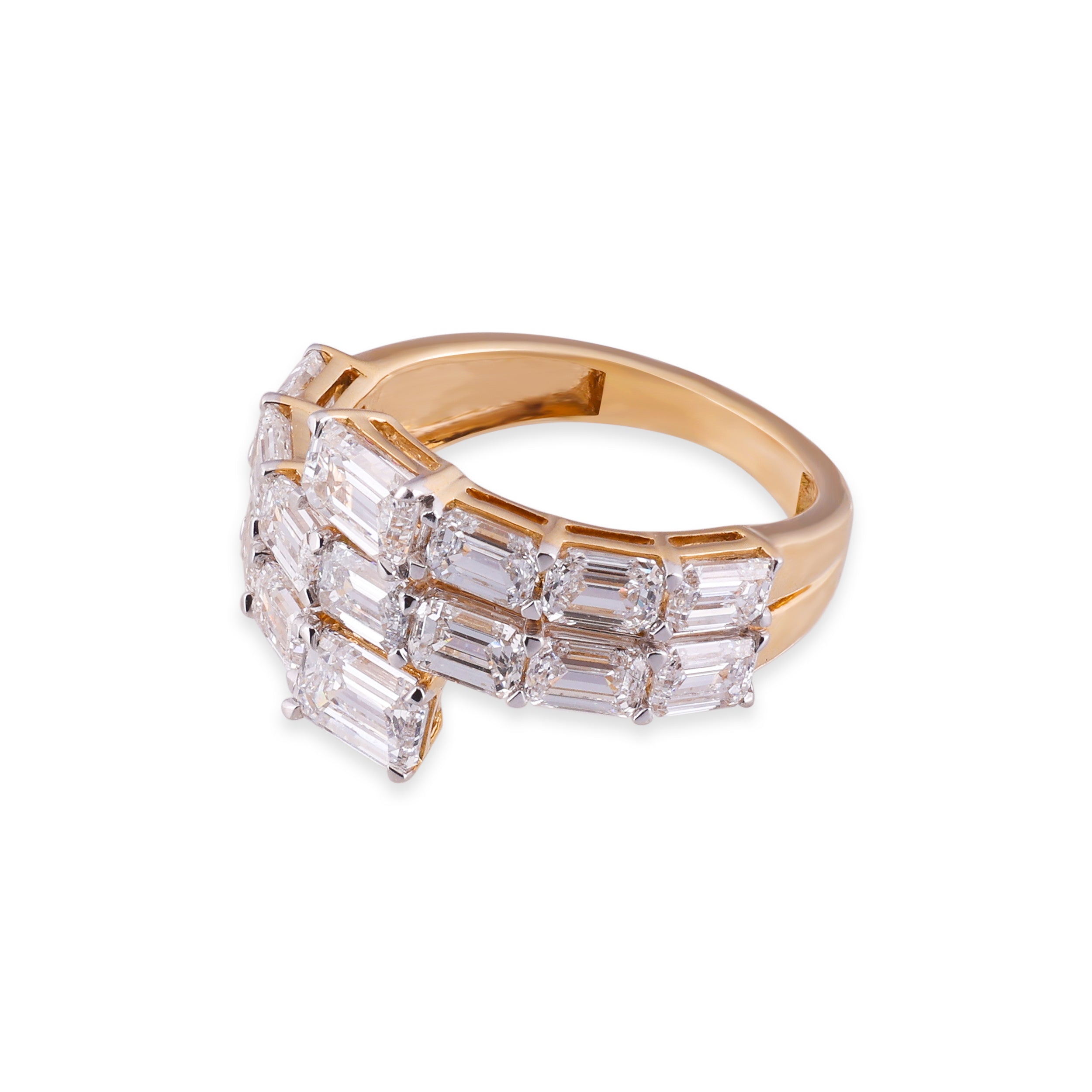 Emerald-Cut 4.14 Carat Lab-Grown Wrap Diamond Ring | SKU : 0020719180