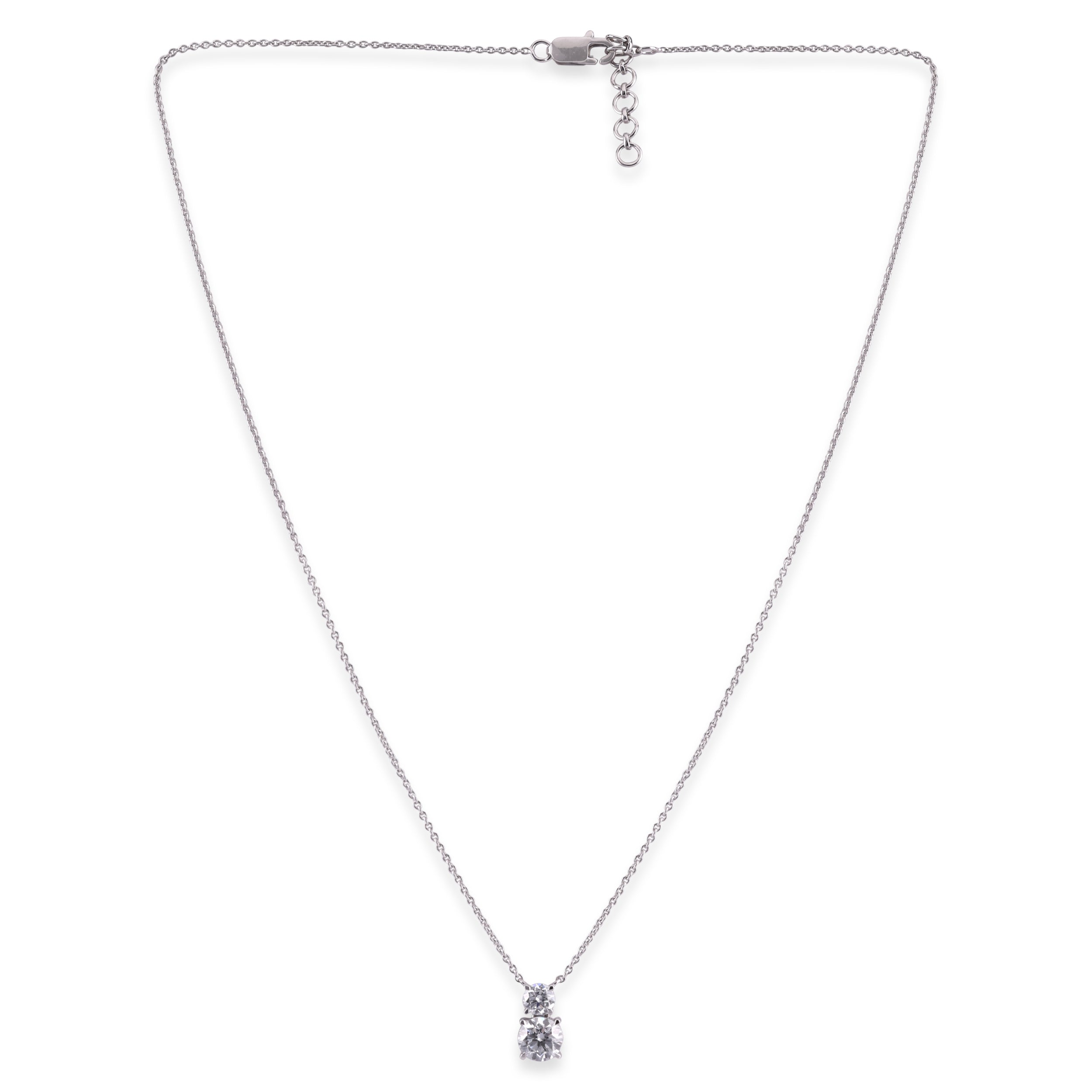 Round Brilliant 0.96 Carat Duo Lab-Grown Diamond Necklace in White Gold| SKU : 0020719432