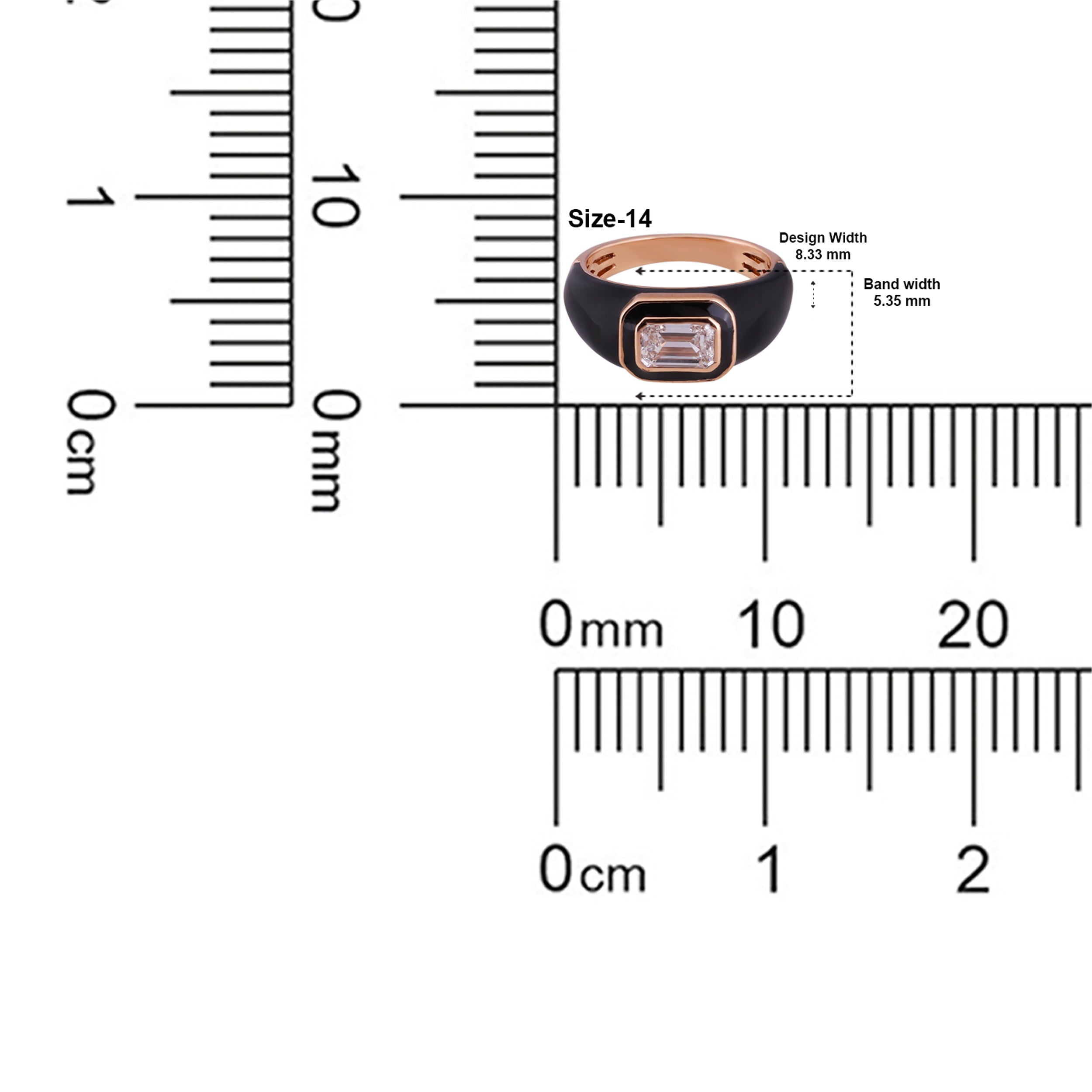 Emerald-Cut 1.21 Carat Lab-Grown Black Enamel Accent Diamond Band Ring | SKU : 0020740832