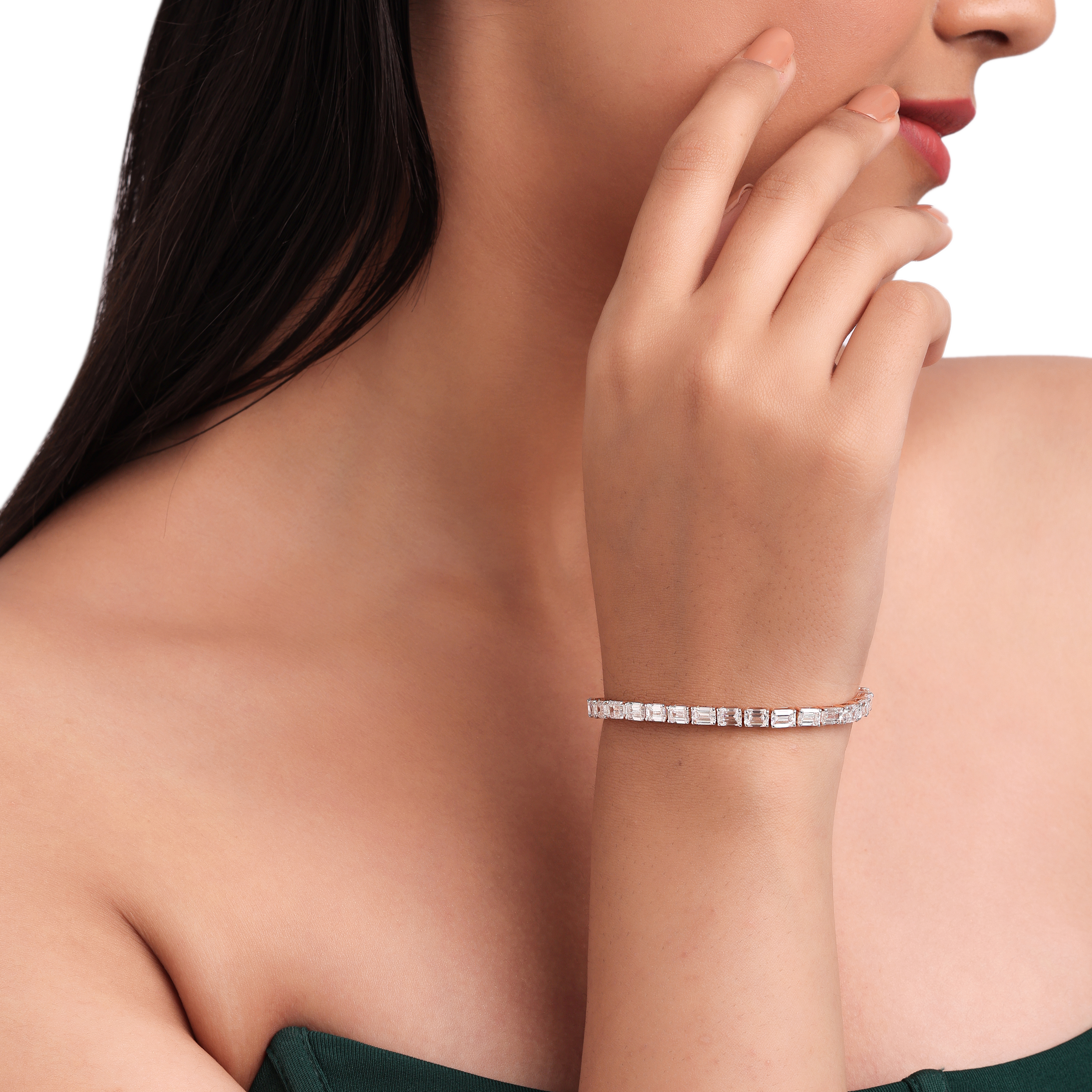 Emerald Solitaire Diamond Bracelet | SKU : 0020741402