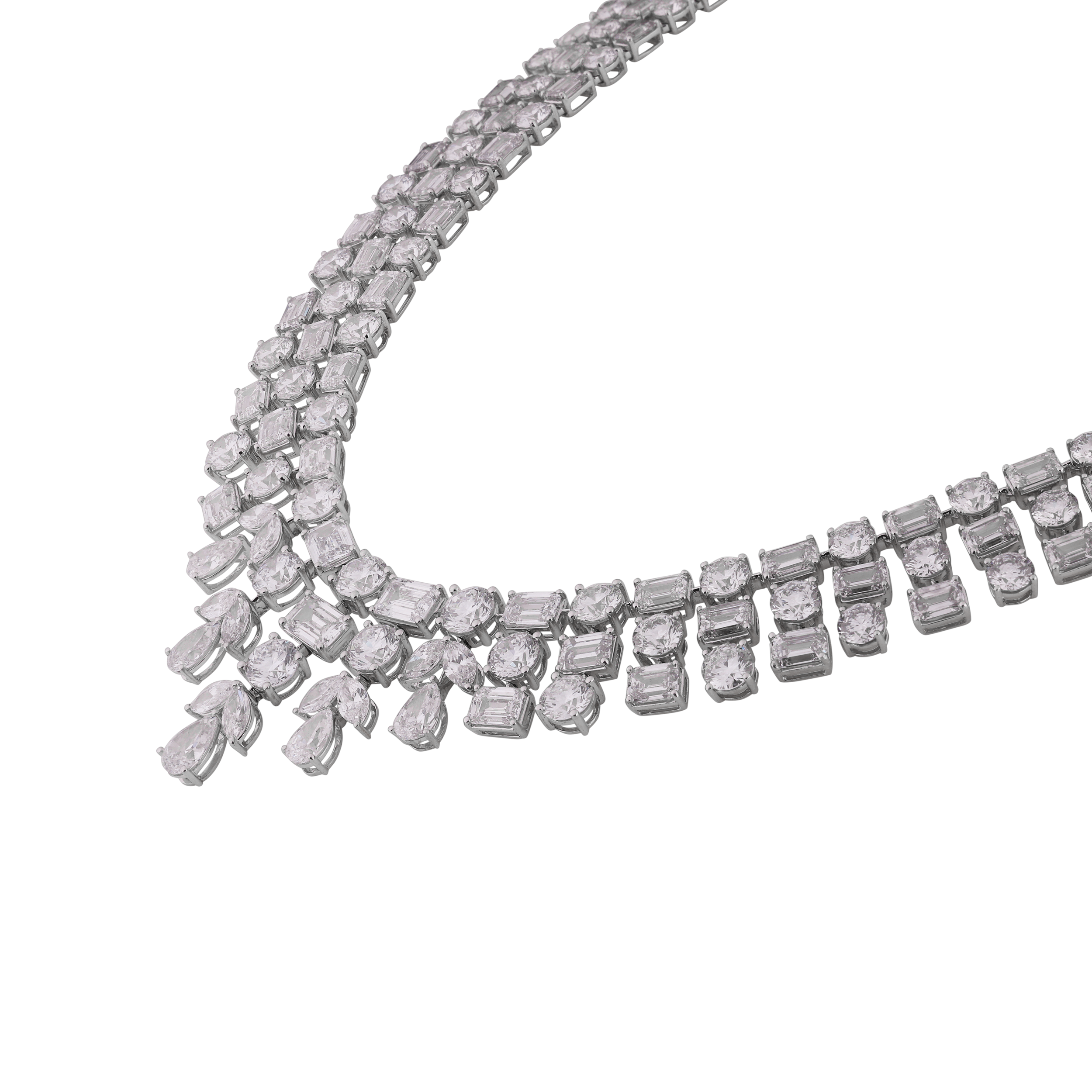 Multi-Diamond 52.940 Carat Exquisite Lab-Grown Necklace with Multi-Shape Design | SKU: 0020744403