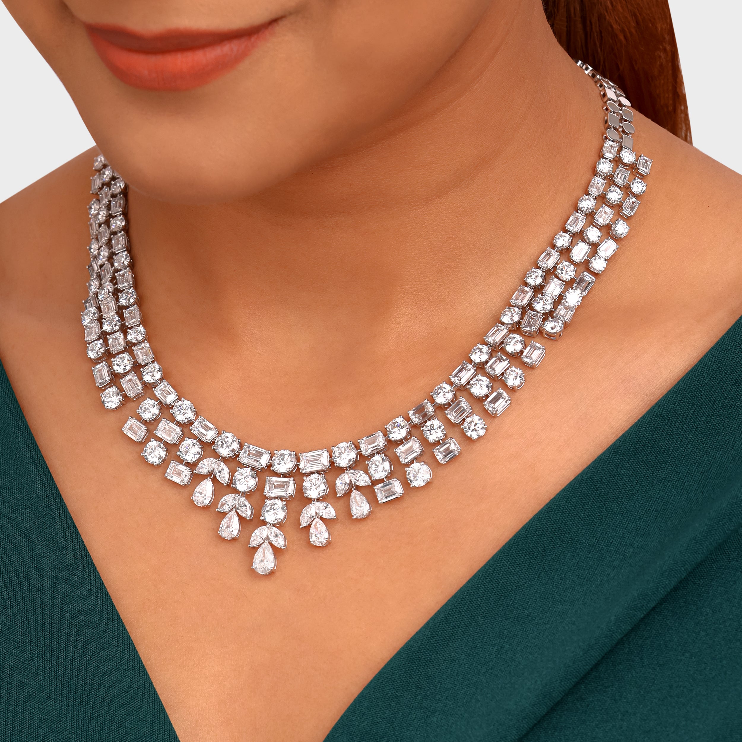 Multi-Diamond 52.940 Carat Exquisite Lab-Grown Necklace with Multi-Shape Design | SKU: 0020744403