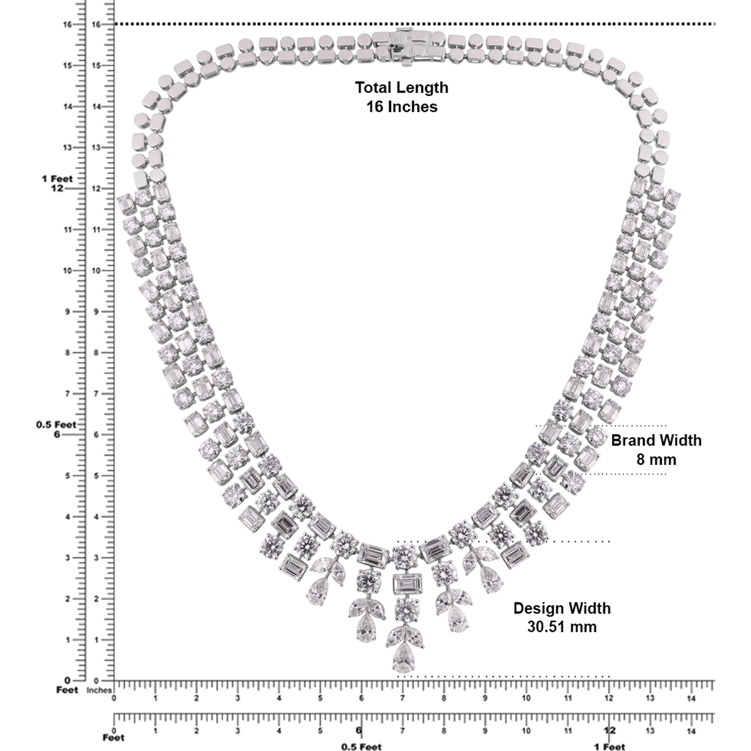 Multi-Diamond 52.940 Carat Exquisite Lab-Grown Necklace with Multi-Shape Design | SKU: 0020744403