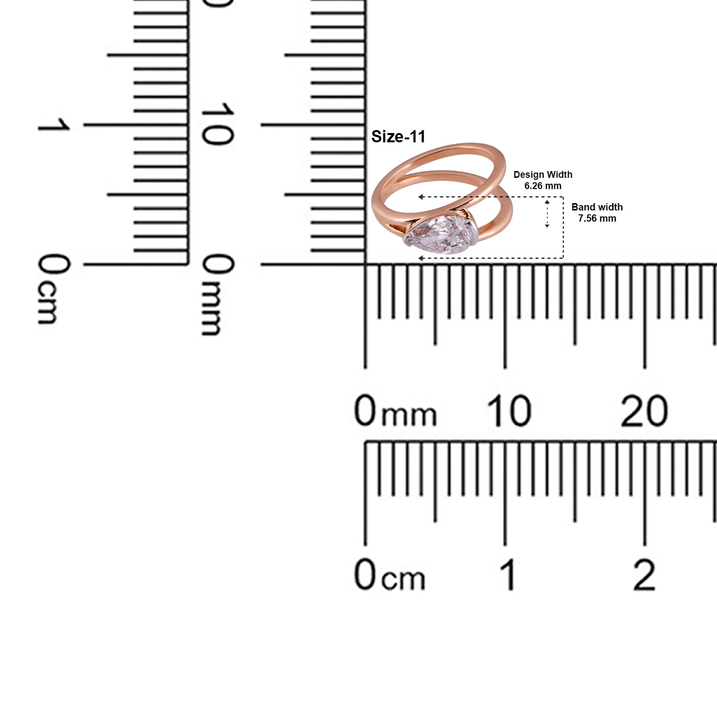 Pear-Cut 1.55 Carat Lab-Grown Double Band Diamond Ring | SKU : 0020773175