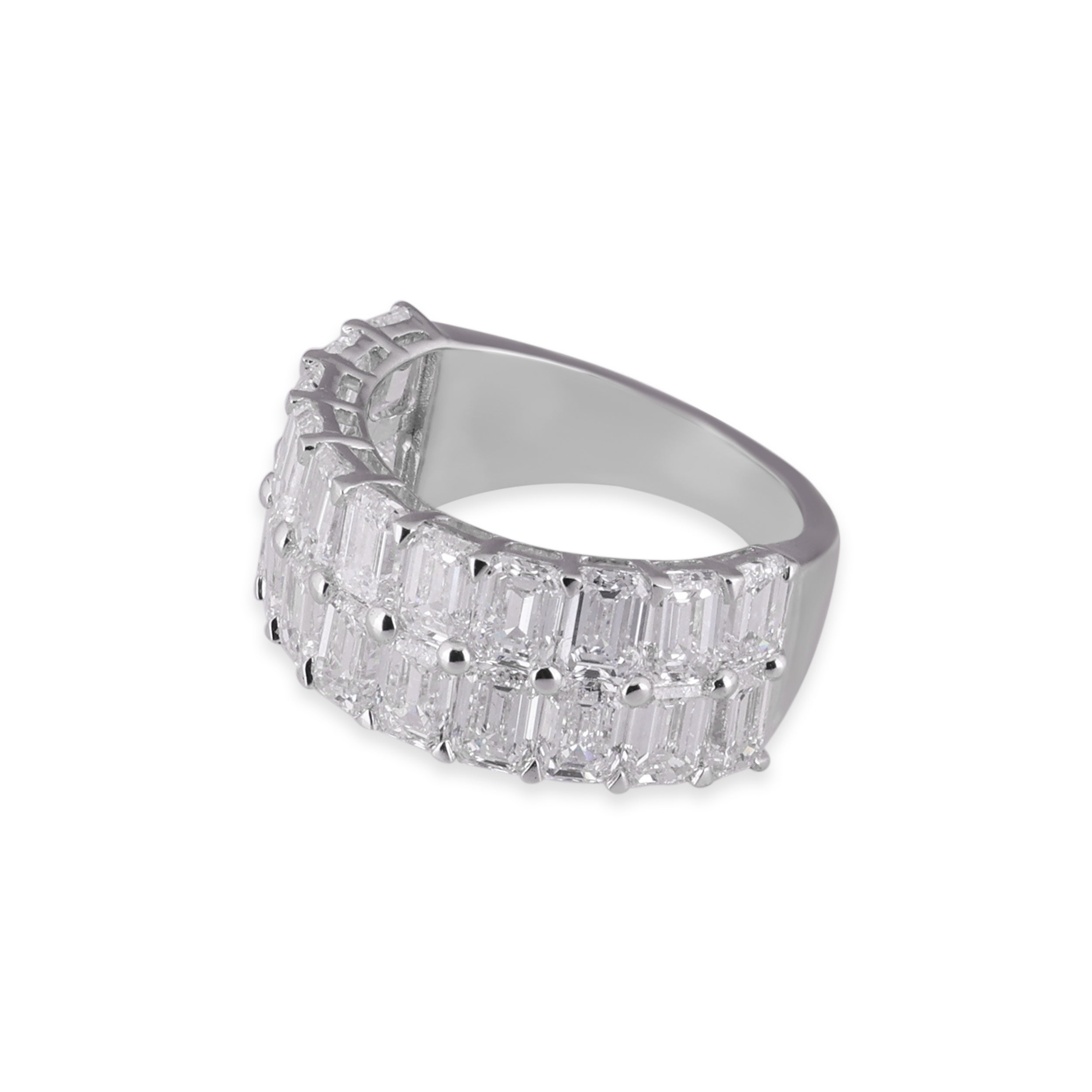 Emerald-Cut 5.95 Carat Lab-Grown Double Row Diamond Ring | SKU : 0020773199