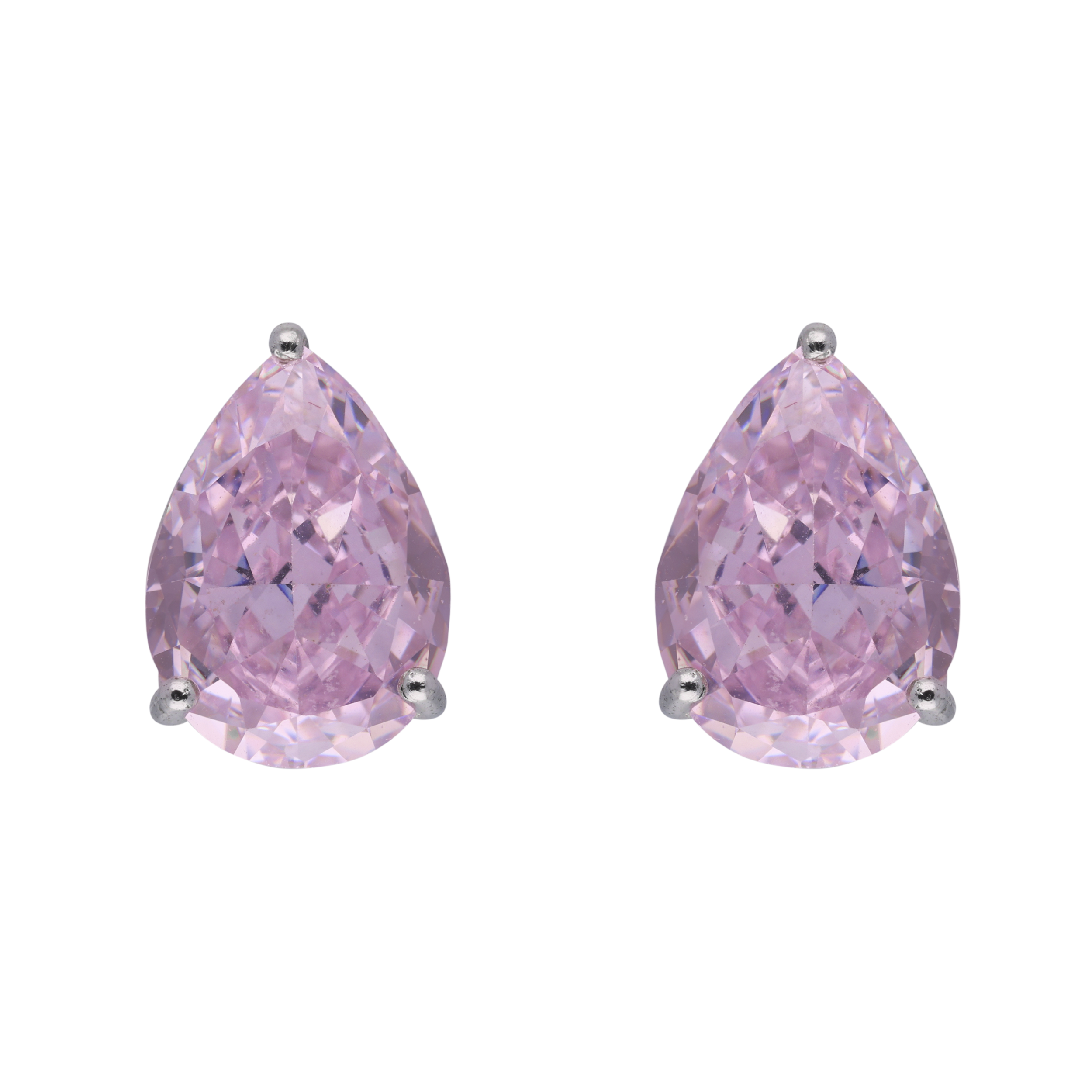 Light Pink Pear-Shaped Gemstone Sterling Silver Earstuds | SKU : 0020809461