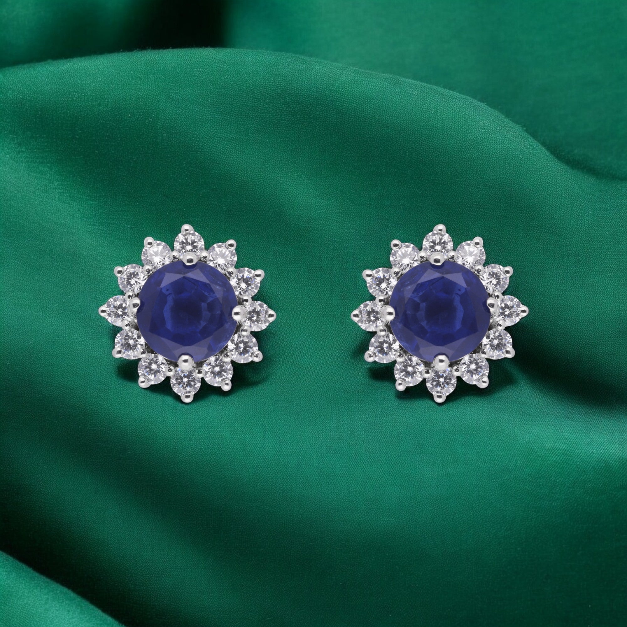 Silver Blue Zirconia Stud Earrings | SKU : 0020809546 , 0020809560