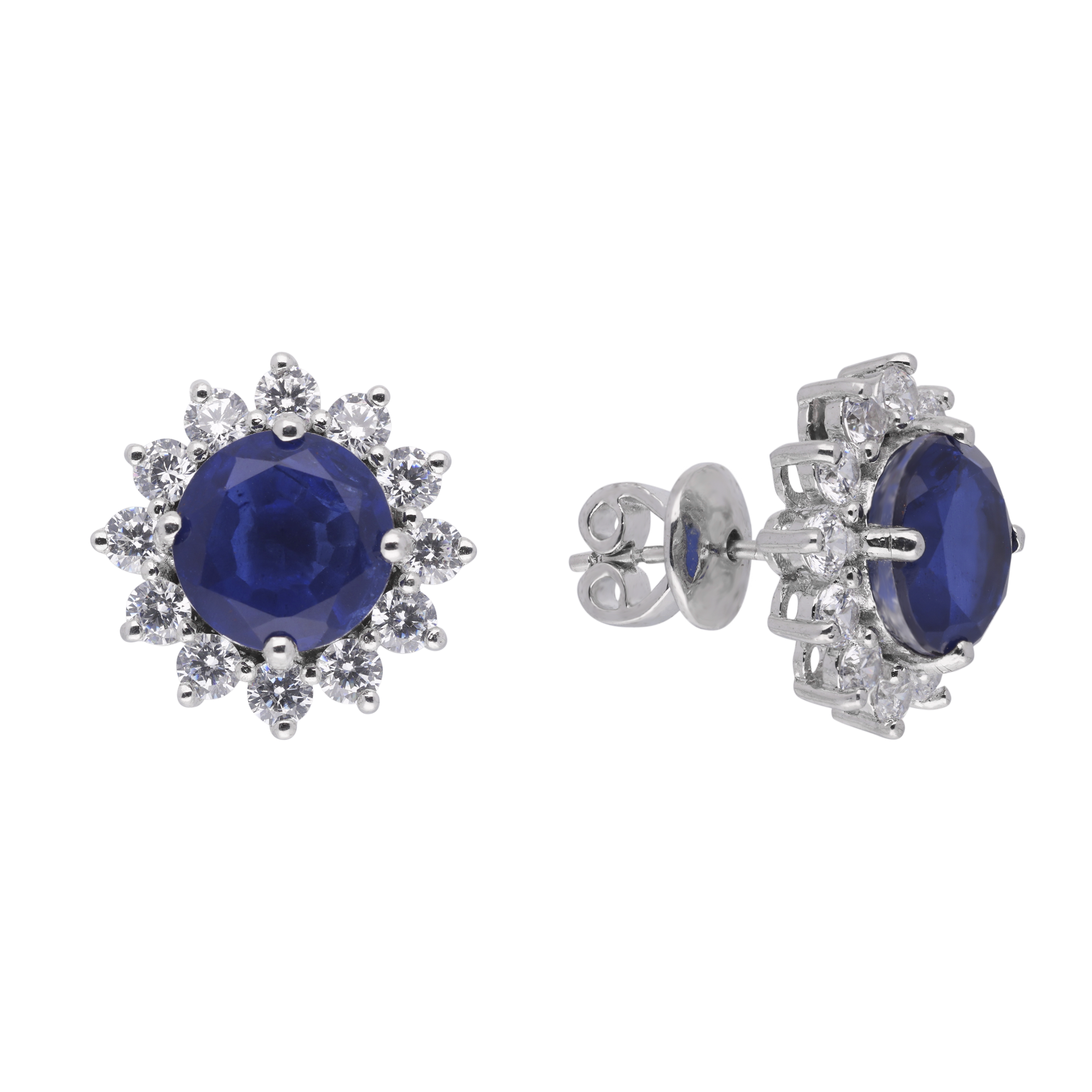 Silver Blue Zirconia Stud Earrings | SKU : 0020809546 , 0020809560