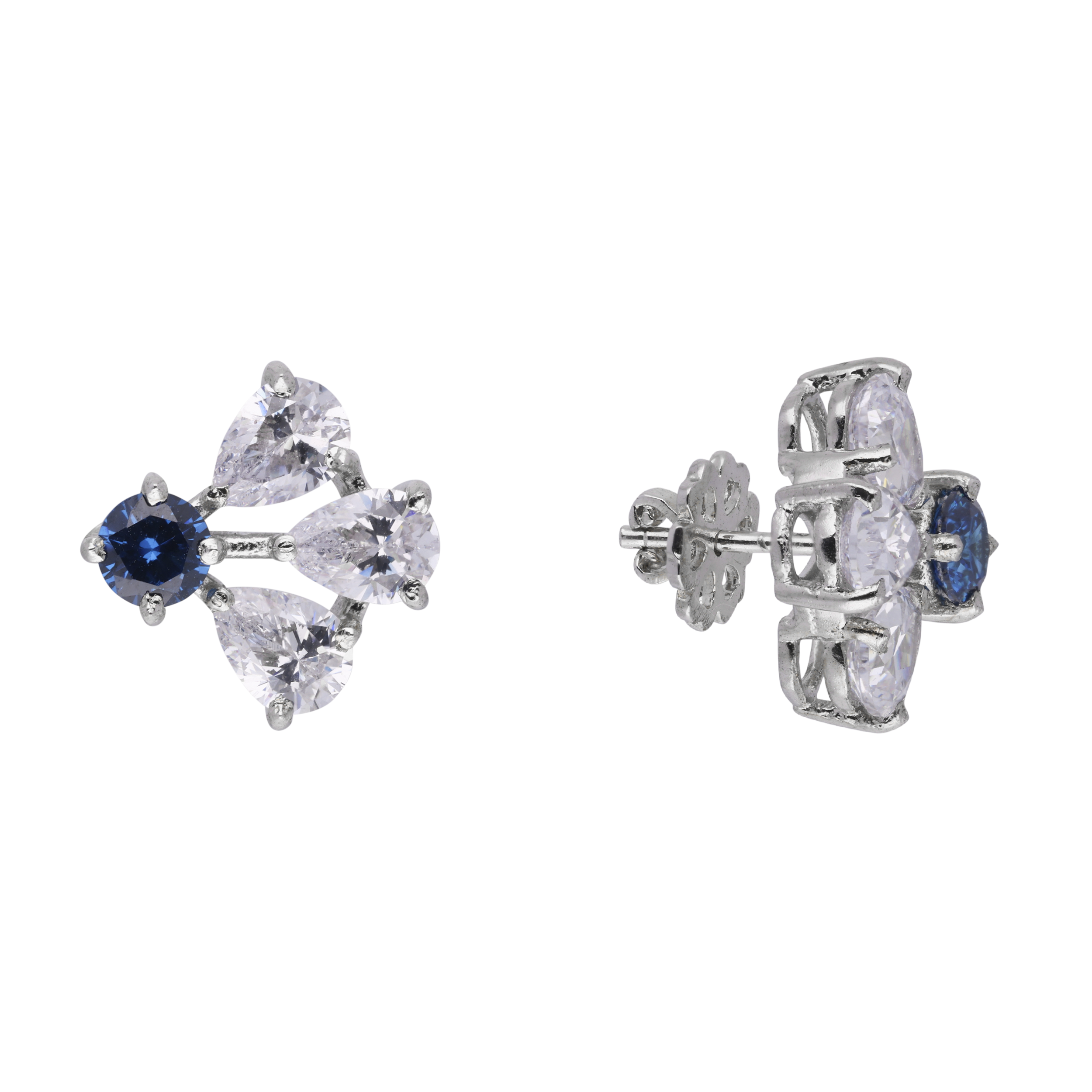 Silver Half Petals Stud Earrings | SKU : 0020809744, 0003396346 , 0003396339 , 0020809737