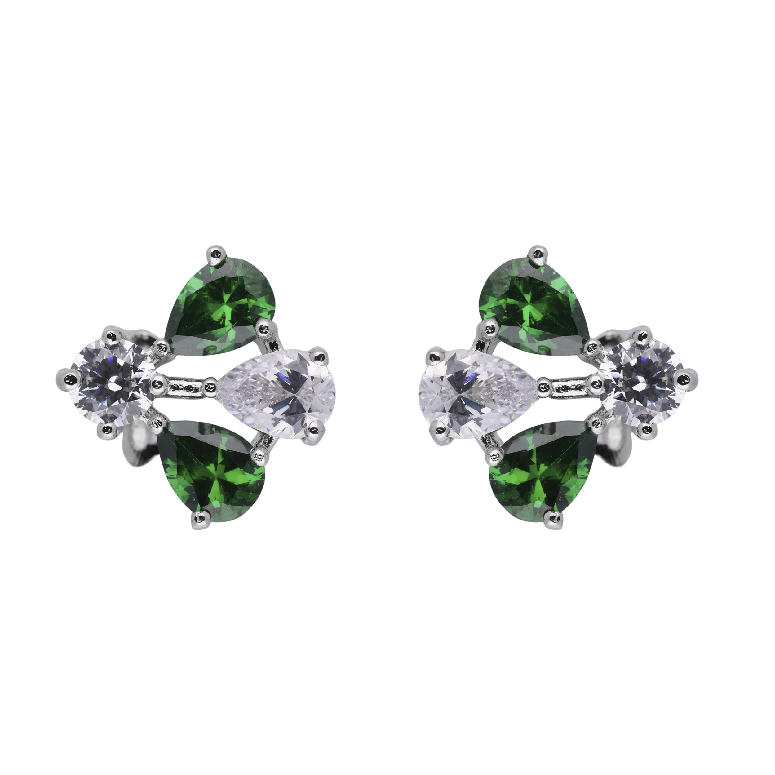 Silver Half Petals Stud Earrings | SKU : 0020809744, 0003396346 , 0003396339 , 0020809737