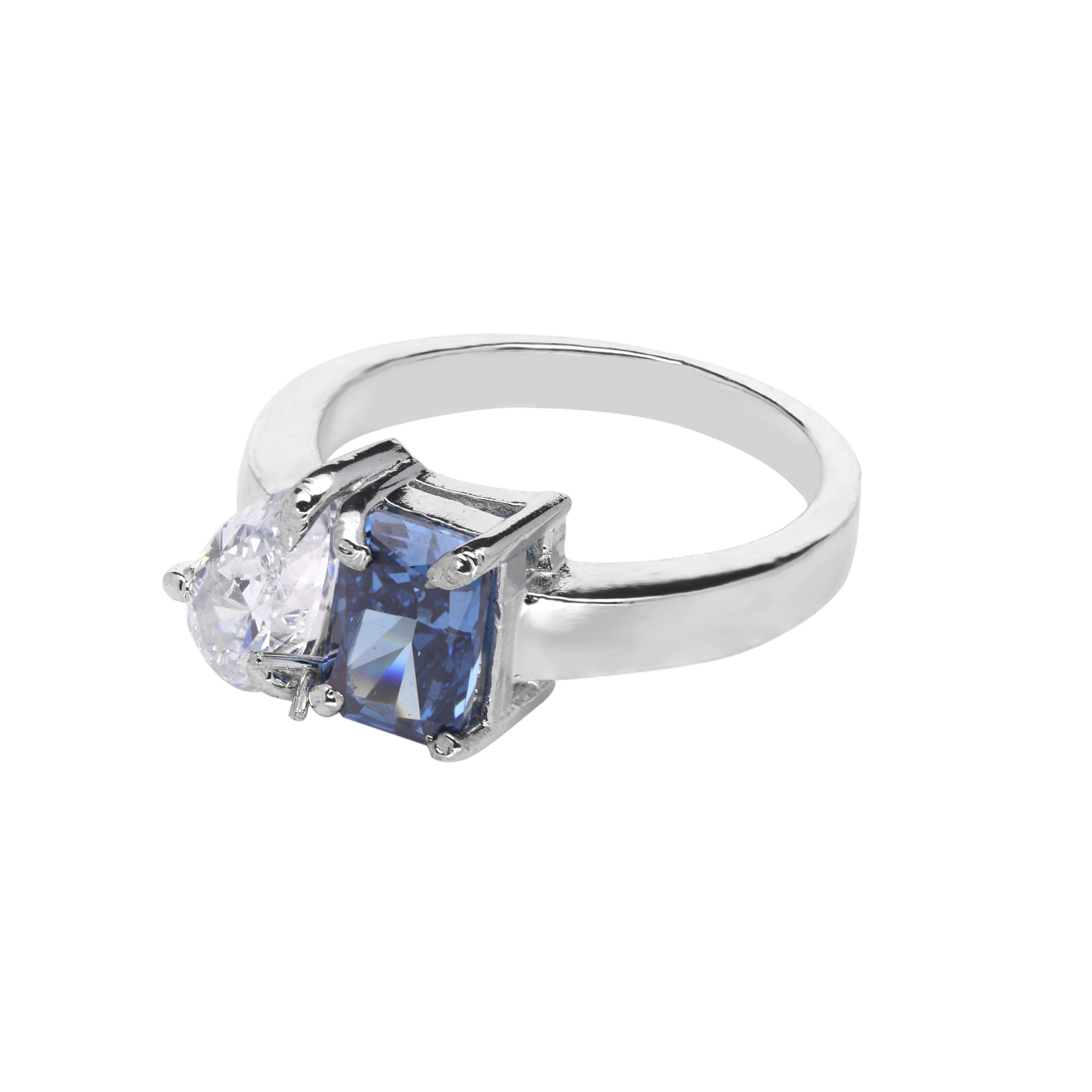 Blue Gemstone Ring Encircled with Sparkling Accents | SKU : 0003395141, 0020809973, 0020809980, 0003395158