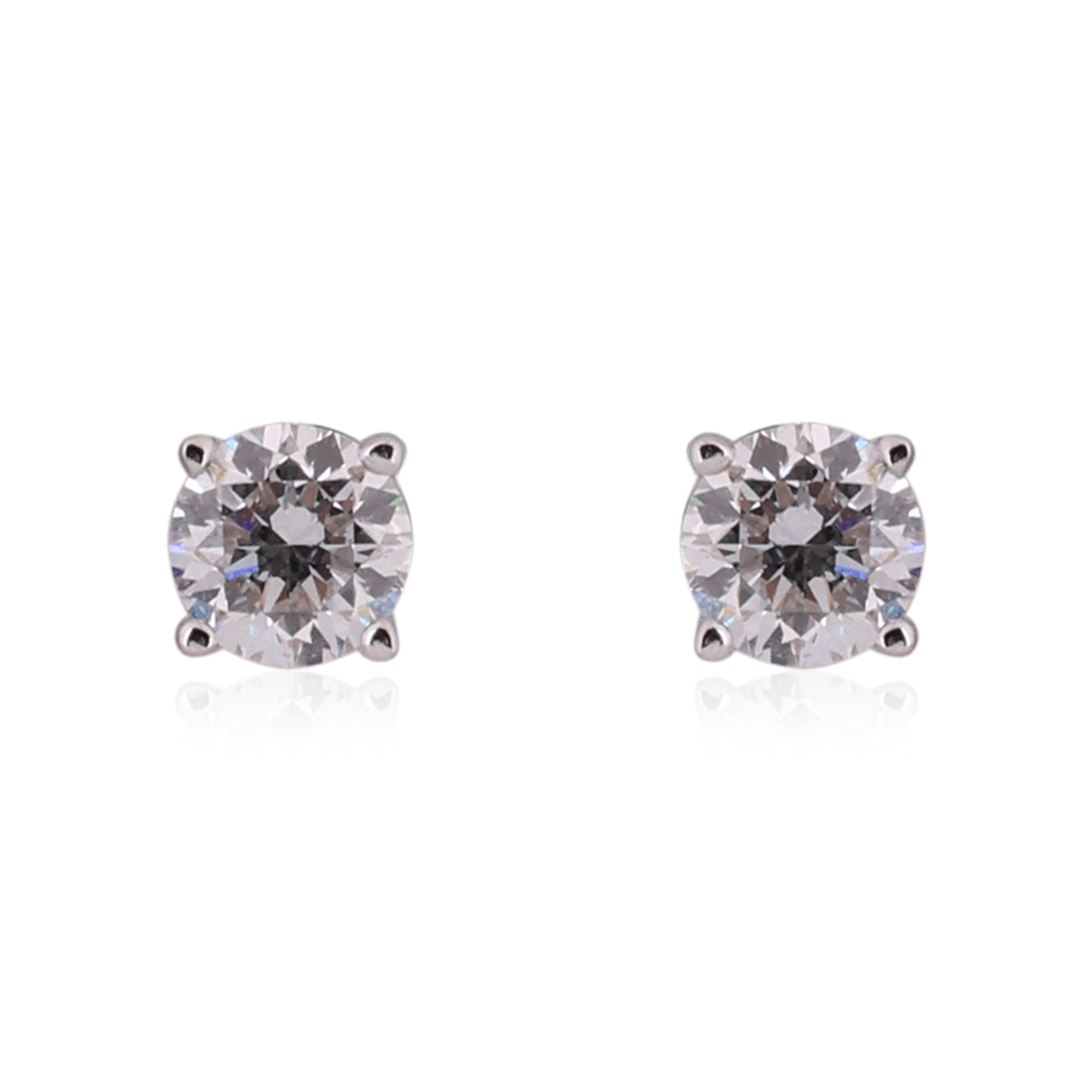 Round Brilliant-Cut 0.50 Carat Lab-Grown Diamond Ear-Stud in White Gold| SKU : 0020833428