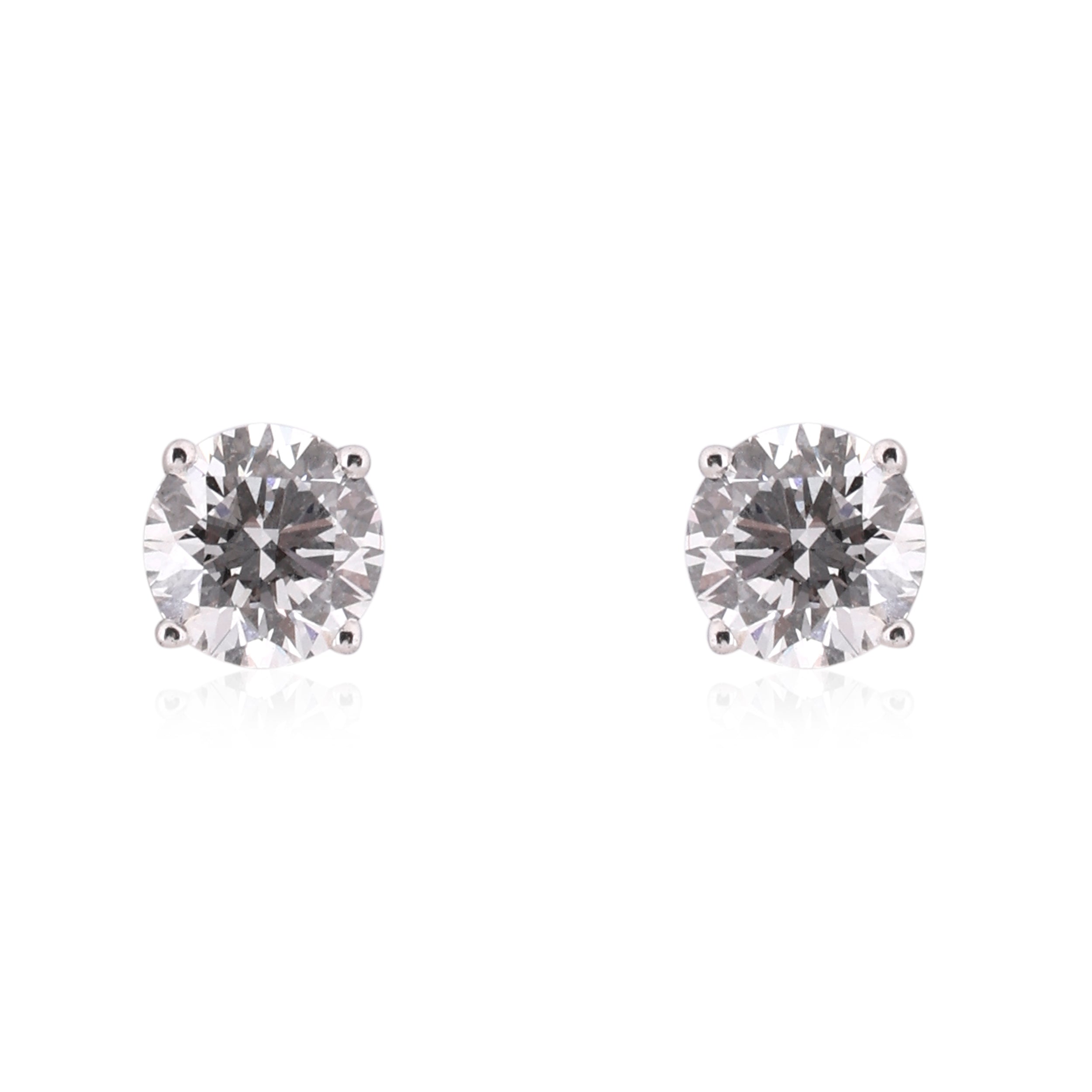 Round Brilliant-Cut 2.19 Carat Lab-Grown Diamond Stud in White Gold| SKU : 0020833459