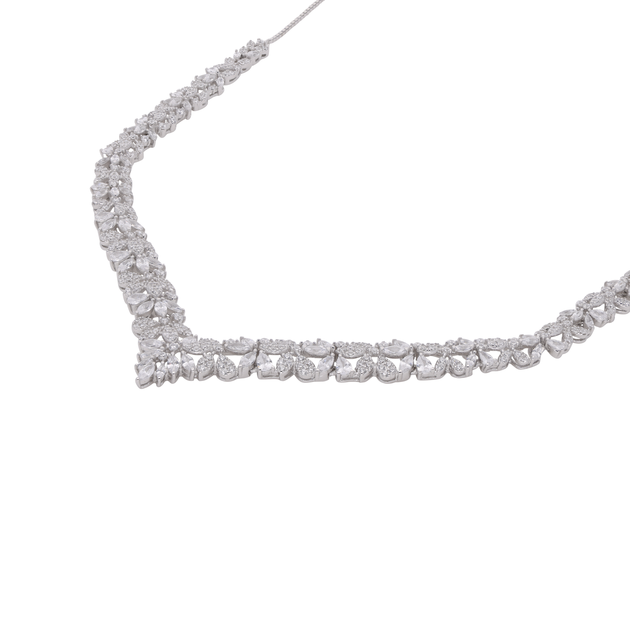 Chic Sterling Silver Cubic Zirconia Necklace | SKU : 0003403600 , 0020846329 , 0020846343