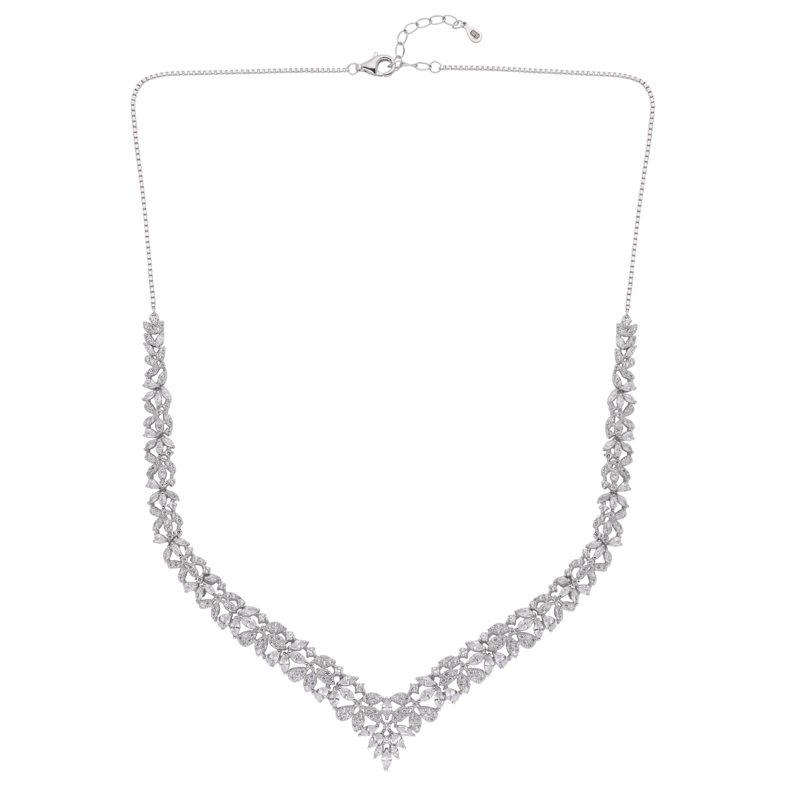 Chic Sterling Silver Cubic Zirconia Necklace | SKU : 0003403600 , 0020846329 , 0020846343