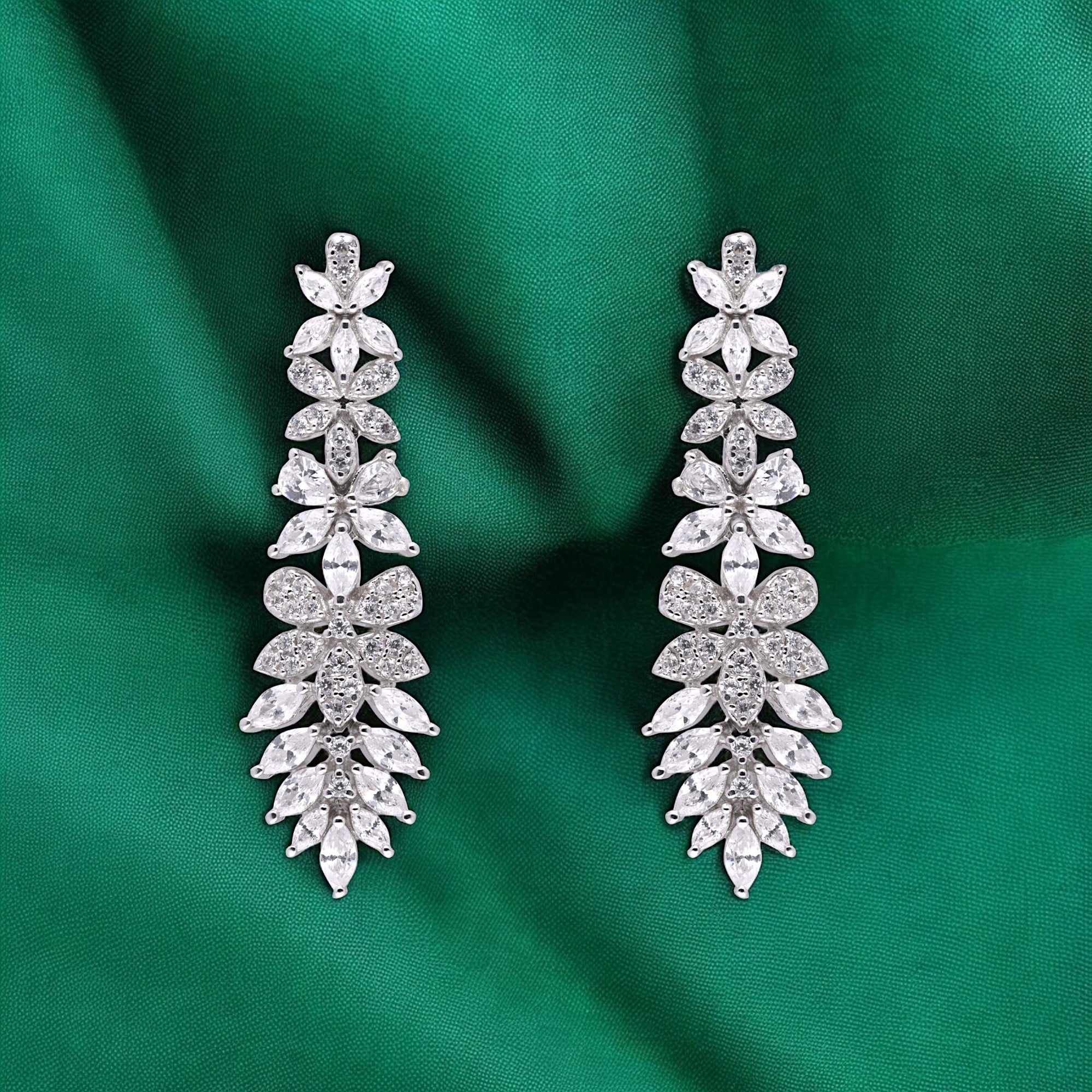 Leafy Elegance Sterling Silver Eardrops | SKU : 0003403617, 0020846336, 0020846350