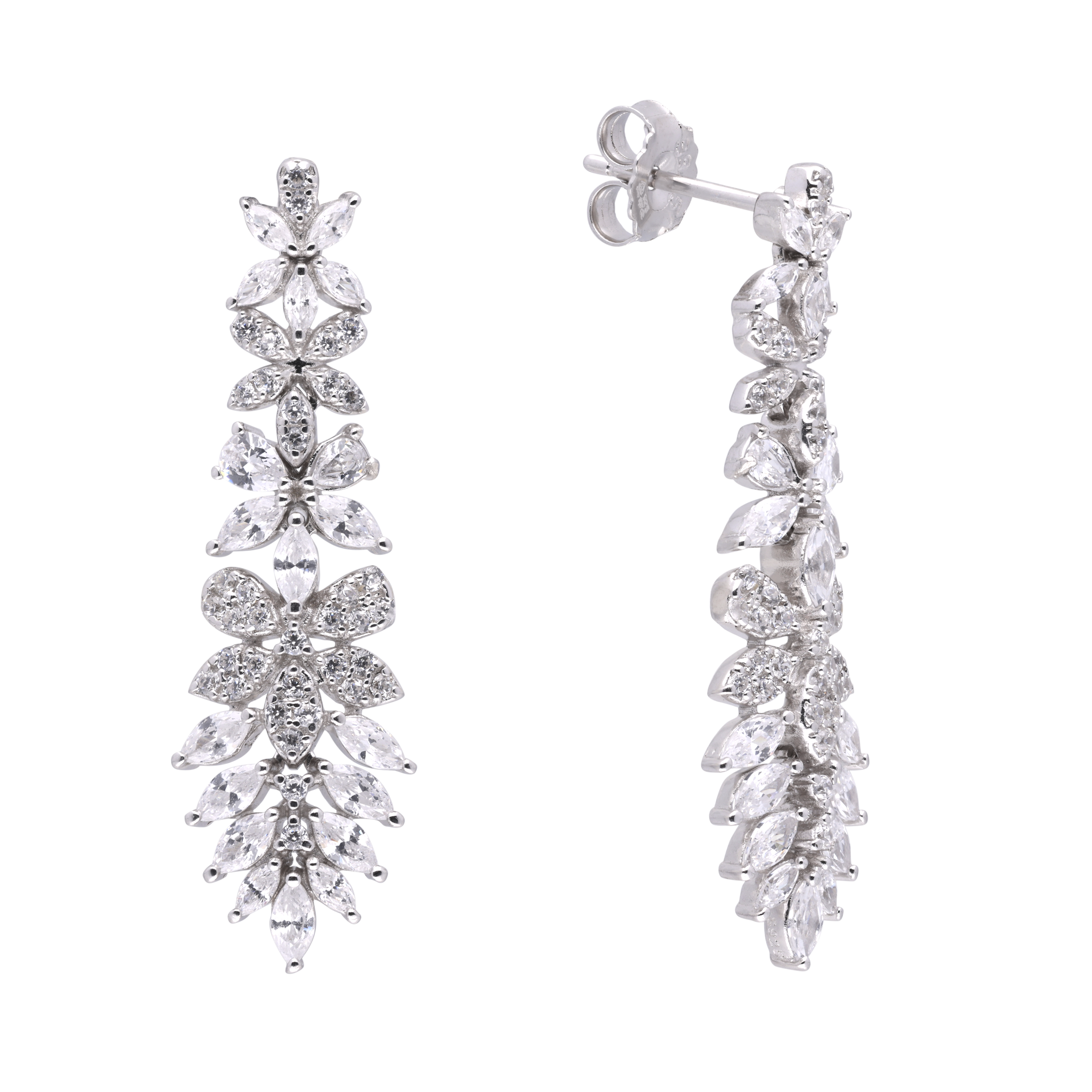 Leafy Elegance Sterling Silver Eardrops | SKU : 0003403617, 0020846336, 0020846350