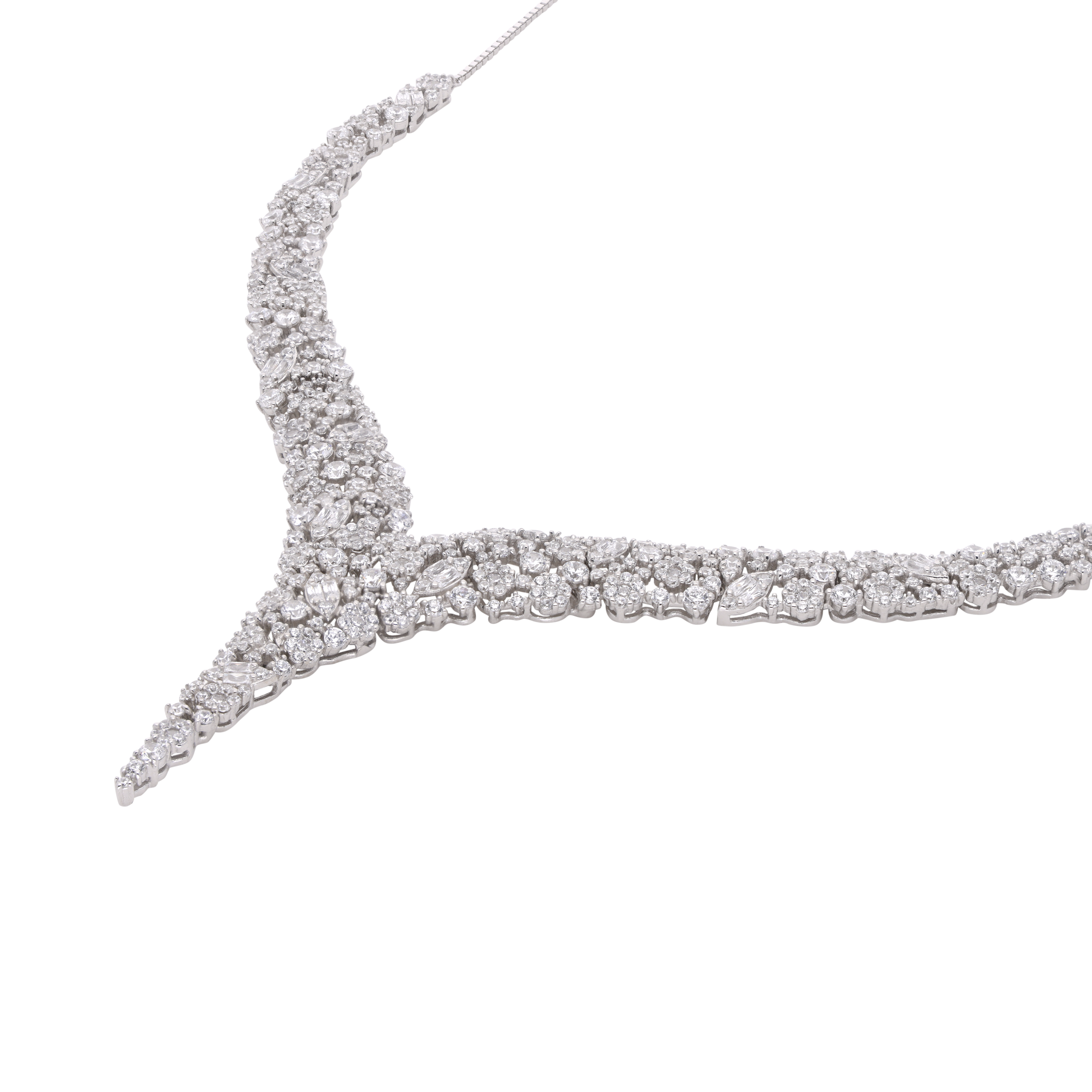 Contemporary Zirconia Sterling Necklace | SKU : 0003403587 , 0020846565