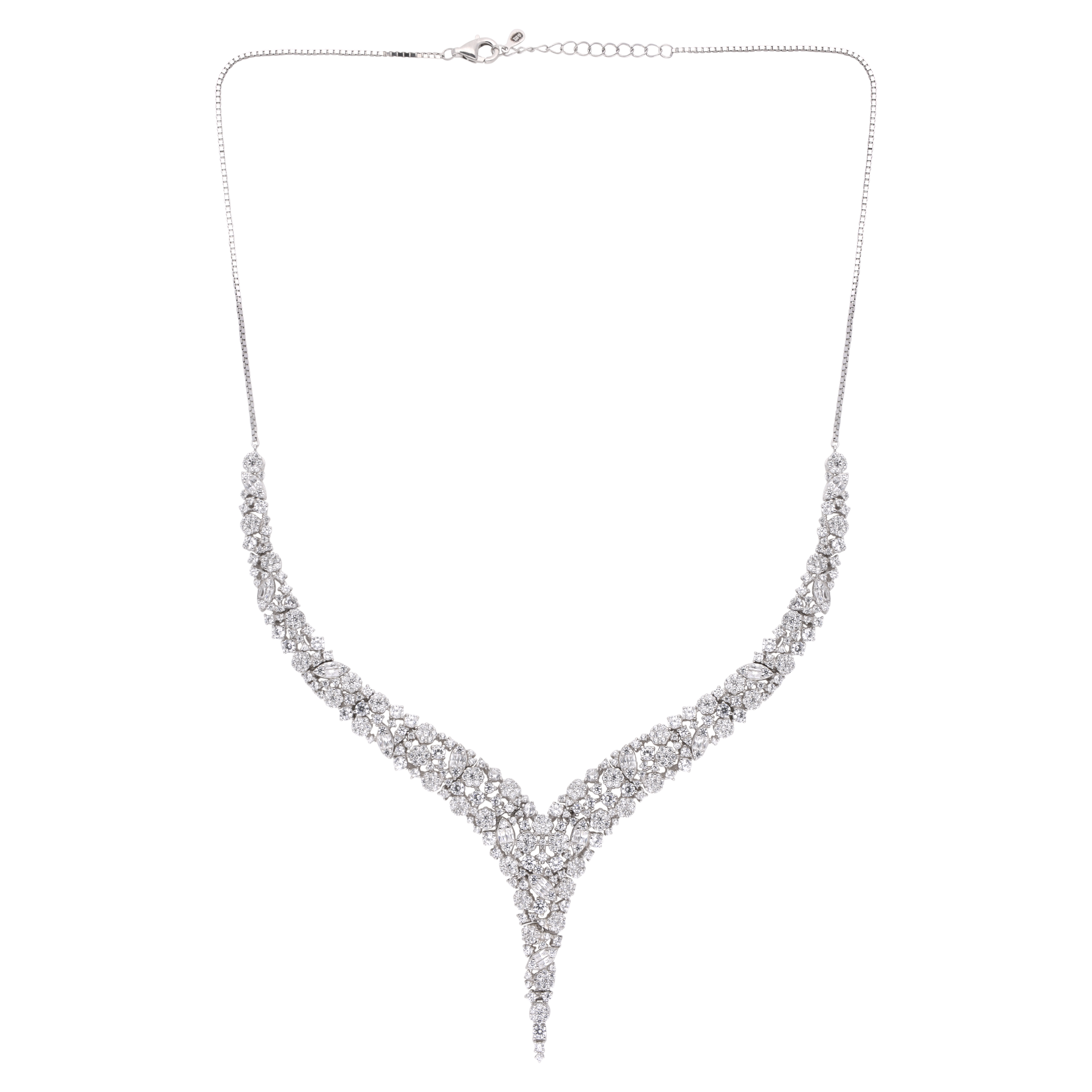 Contemporary Zirconia Sterling Necklace | SKU : 0003403587 , 0020846565