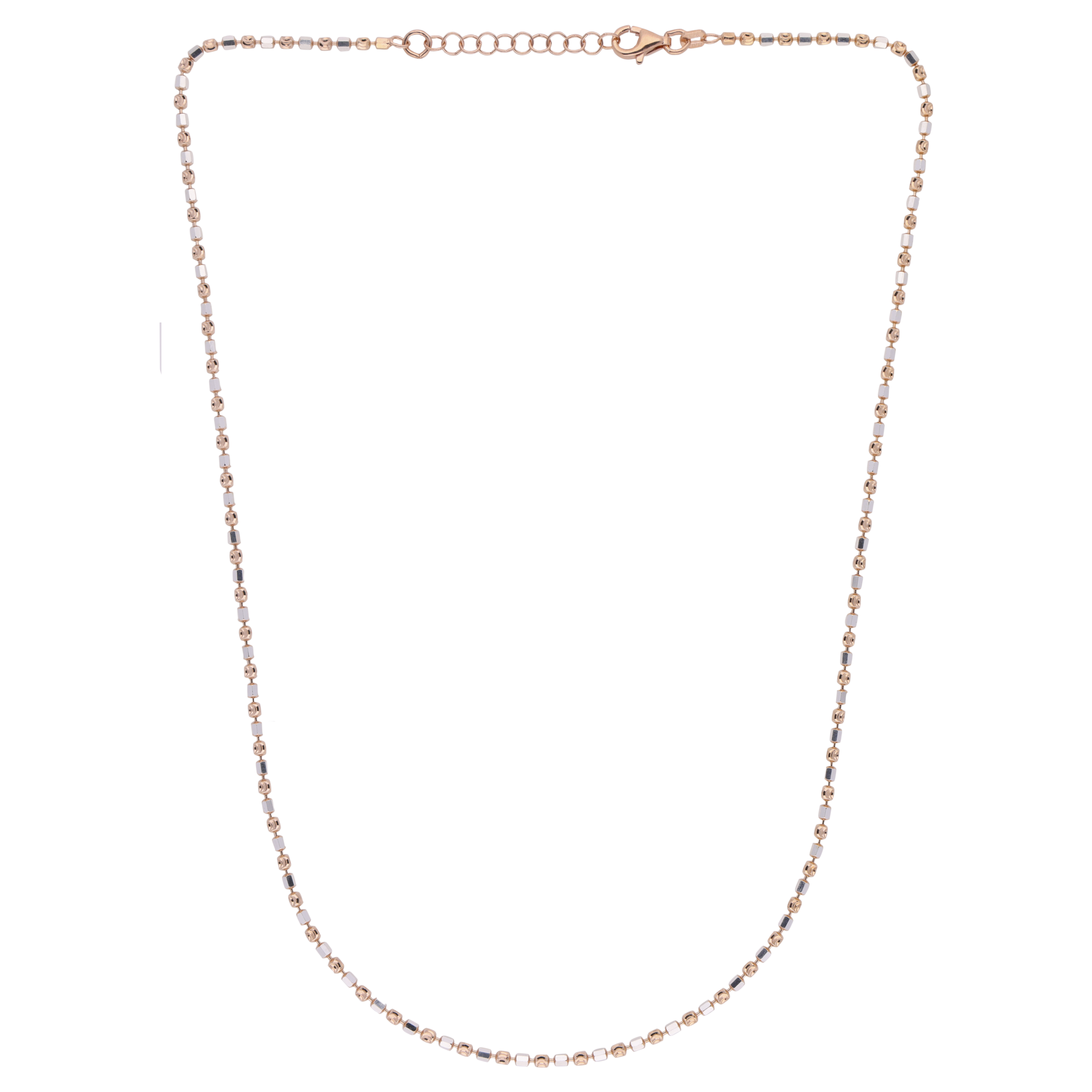 Lightweight Italian Sterling Silver Chain – Rose & Silver Finish | SKU : 0020846626, 0020846602, 0020846619